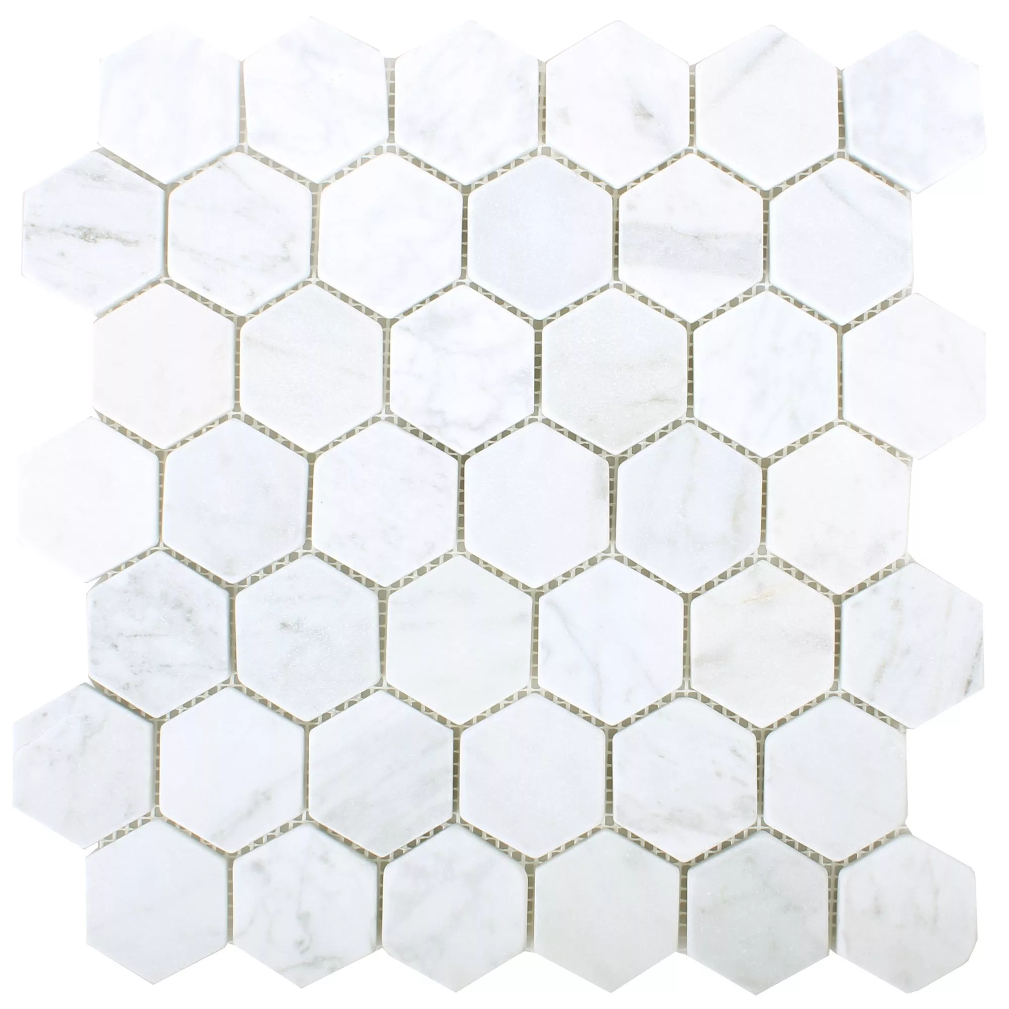 Mosaik Marmor Wutach Hexagon Vit Carrara