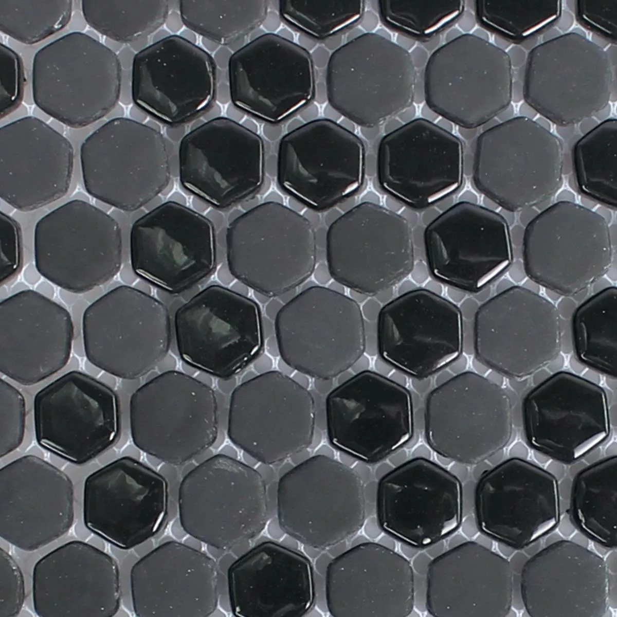 Prov Glasmosaik Plattor Brockway Hexagon Eco Svart