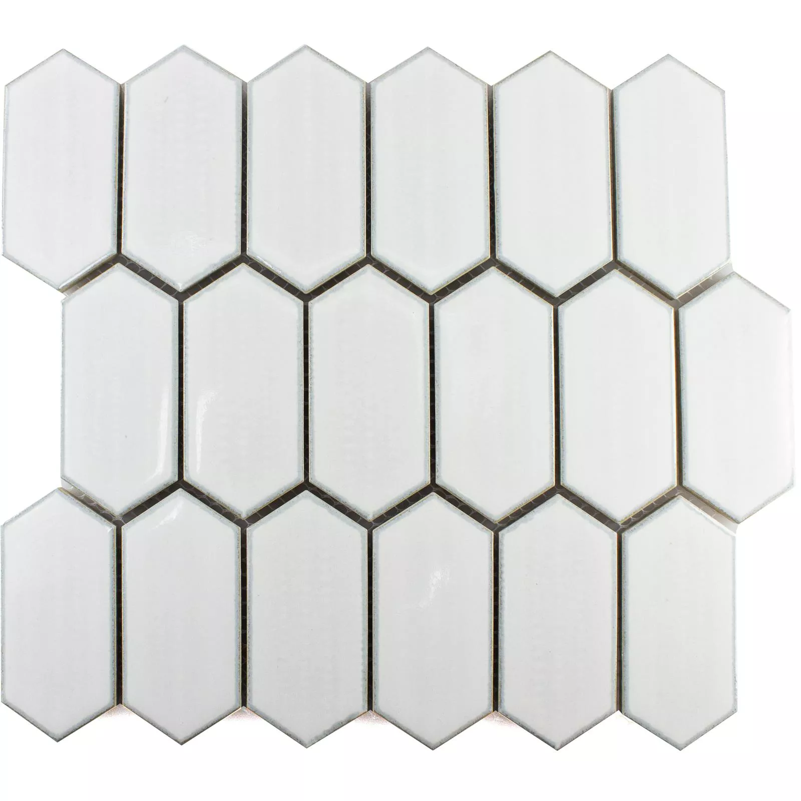 Prov Keramik Mosaik McCook Hexagon Lång Vit