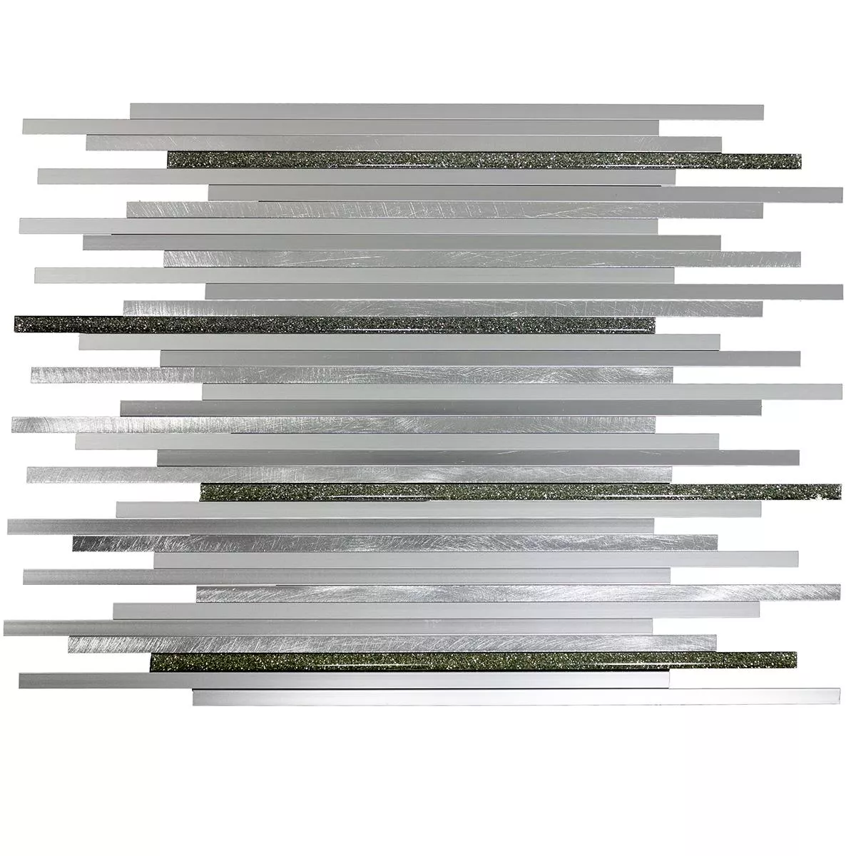 Aluminium Metall Mosaik Bilbao Stripes Silver