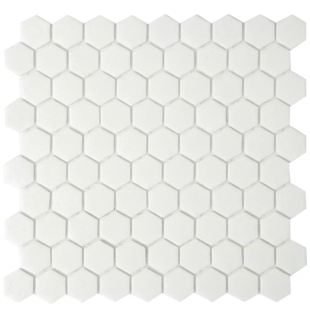 Glasmosaik Plattor Trend-Vi Hexagon 160 Vit