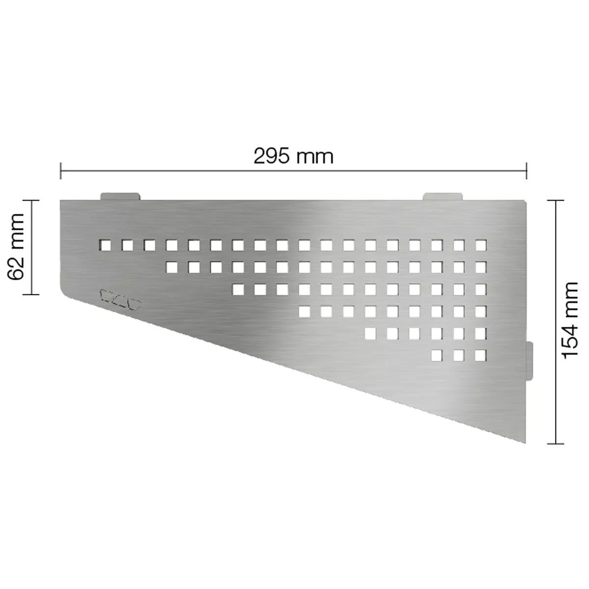 Vägghylla duschhylla Schlüter fyrkantig 15,4x29,5cm fyrkantig silver