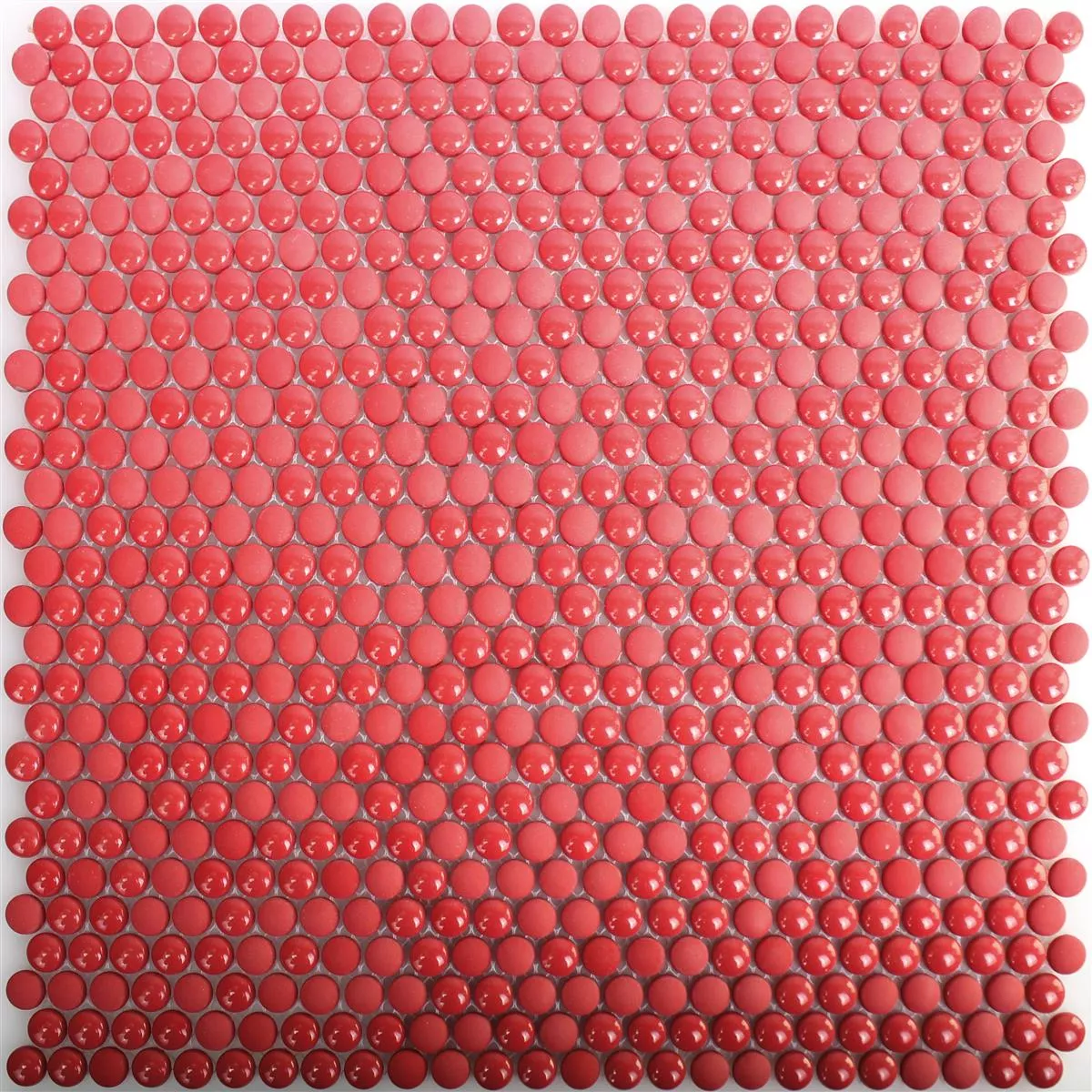 Glasmosaik Plattor Bonbon Rund Eco Röd