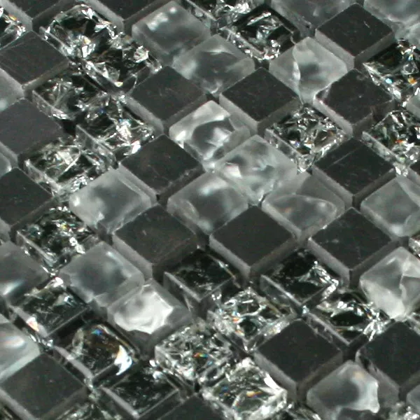 Prov Mosaik Glas Marmor Natursten Crushed Ice