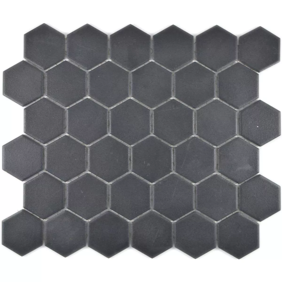 Keramikmosaik Bismarck R10B Hexagon Svart H51