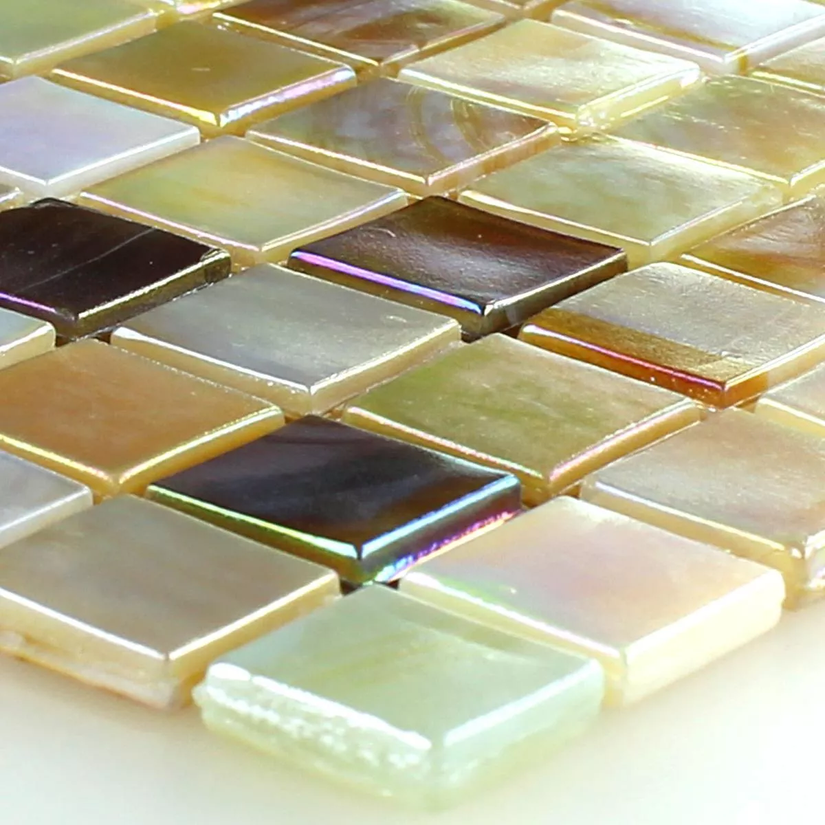 Prov Glasmosaik Pärlemor Mix Sandfärger 
