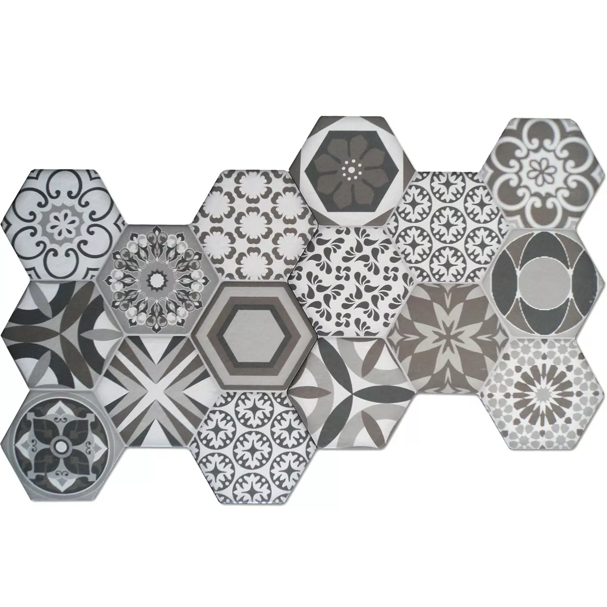 Klinker Hexagon Cement Retro Optik 45x45cm