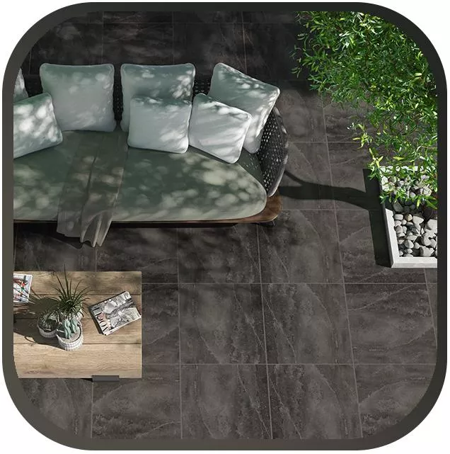 Terrassplattor i Naturstenslook