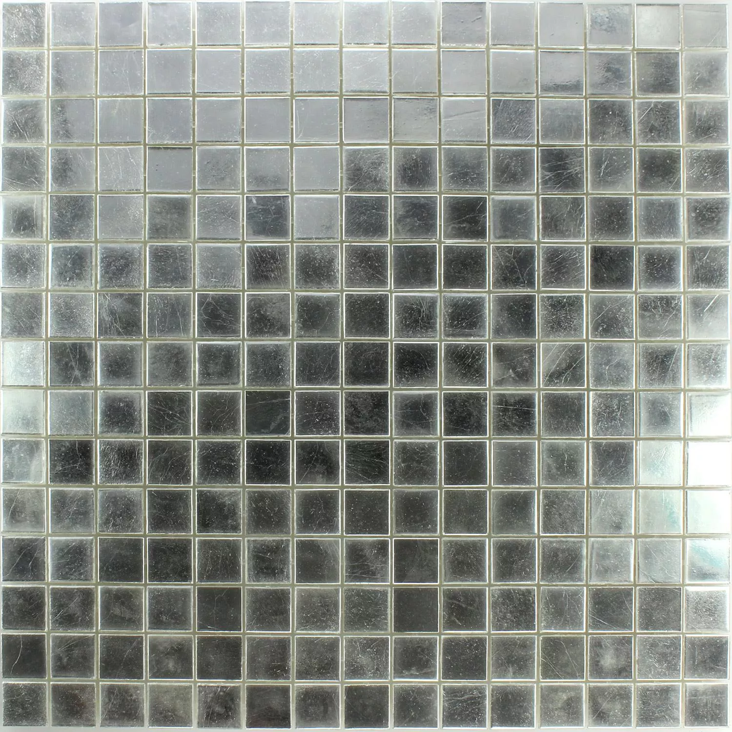 Trend-Vi Mosaik Glas Vit Guld 24 Karat 2x2cm
