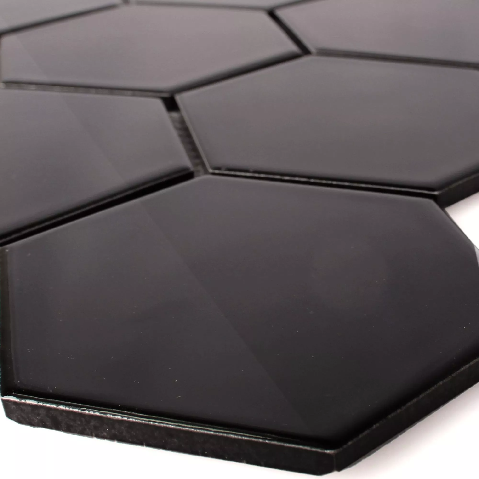 Prov Keramik Mosaik Hexagon Salamanca Svart Glänsande H95
