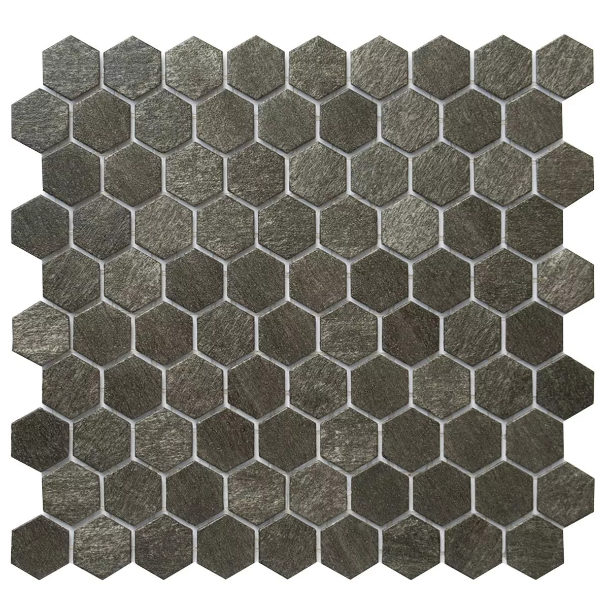 Glasmosaik Plattor Trend-Vi Hexagon 2124 Mörkgrå