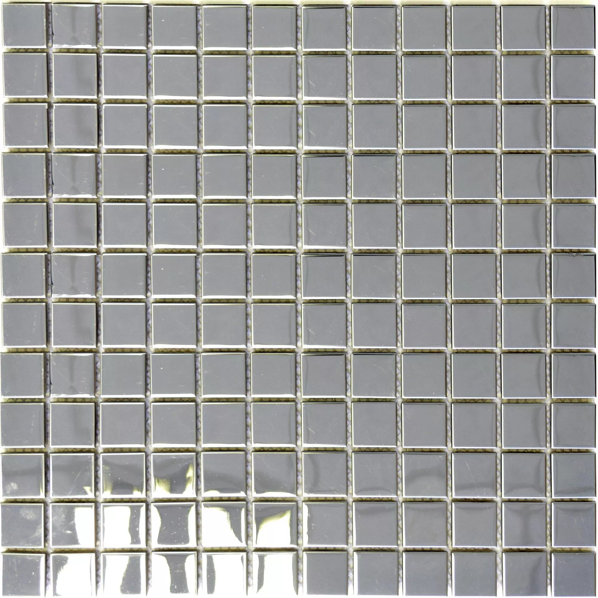 Prov Rostfritt Stål Mosaik Magnet Glänsande Fyrkant 23