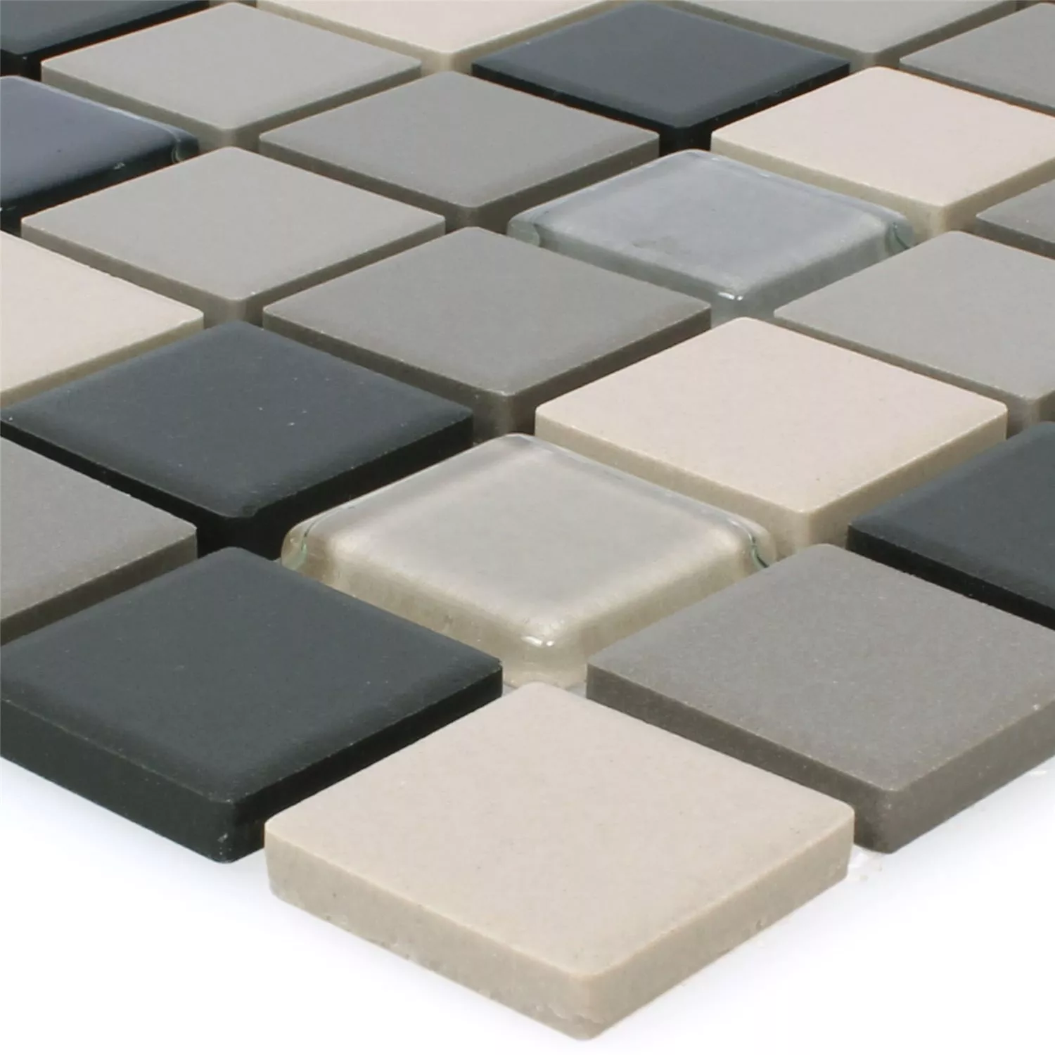 Mosaik Oglaserad Garden Beige Mix Fyrkant Mosaik Oglaserad Garden Beige Mix Fyrkant