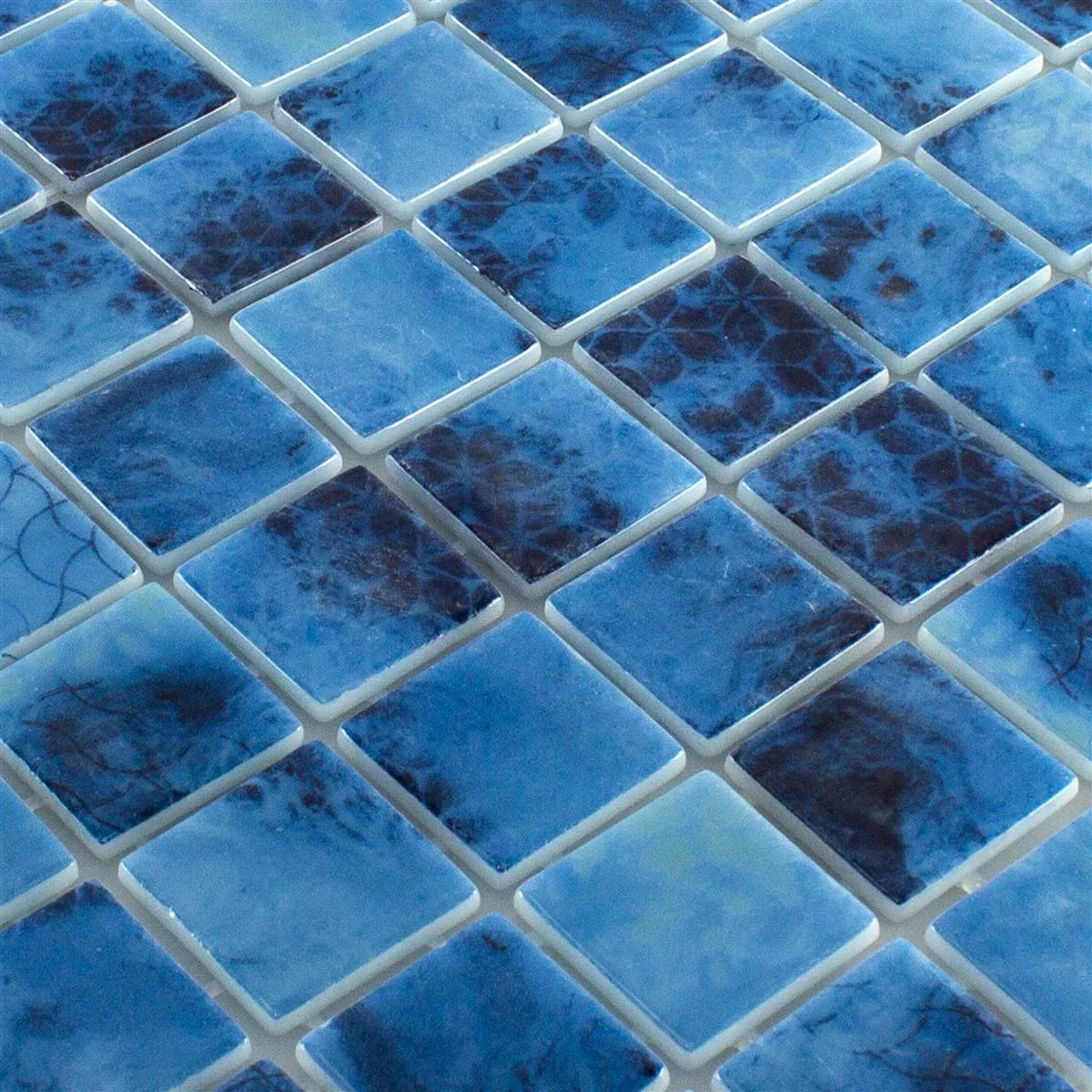 Glas Swimmingpool Mosaik Baltic Blå 38x38mm
