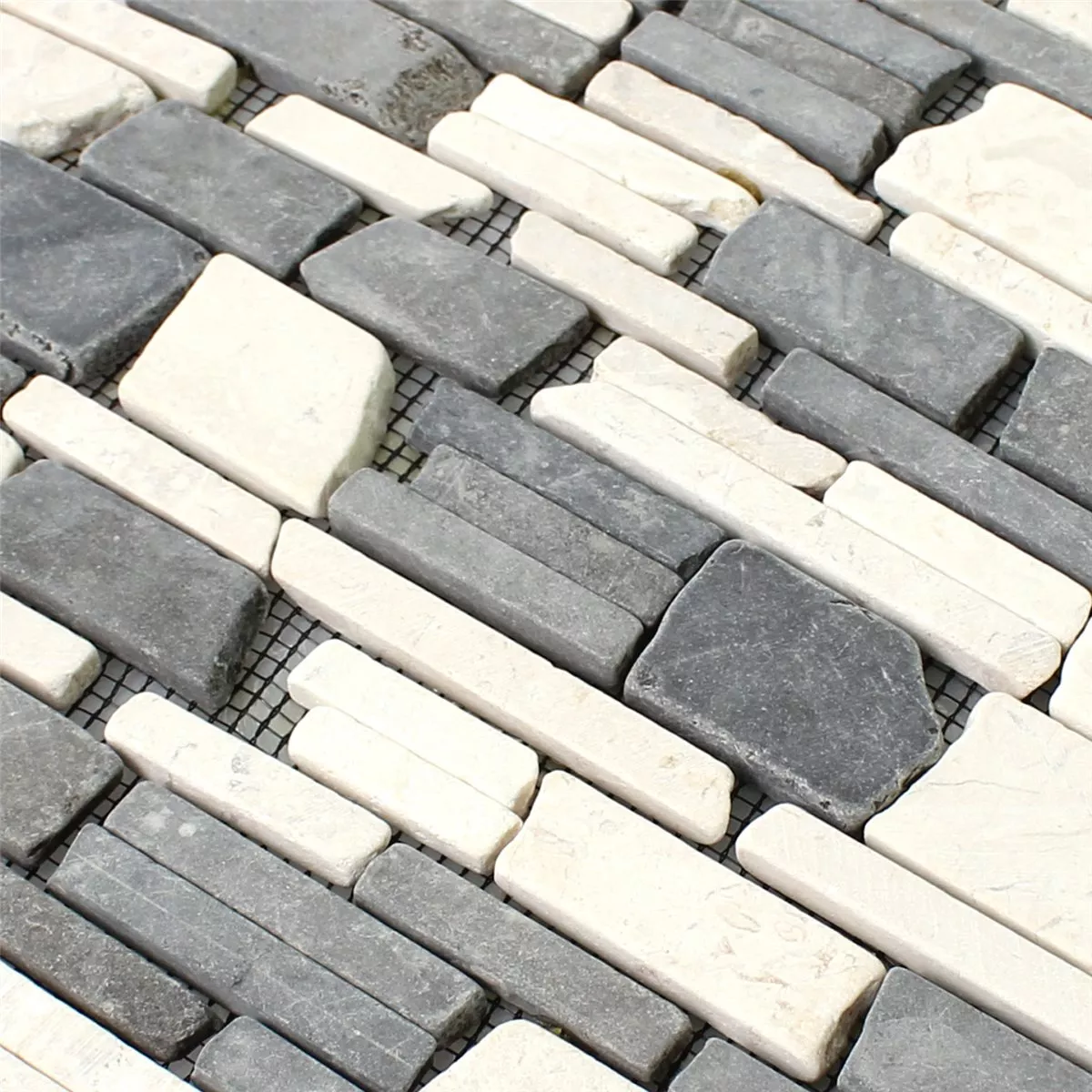 Prov Mosaik Marmor Natursten Brick Biancone Java