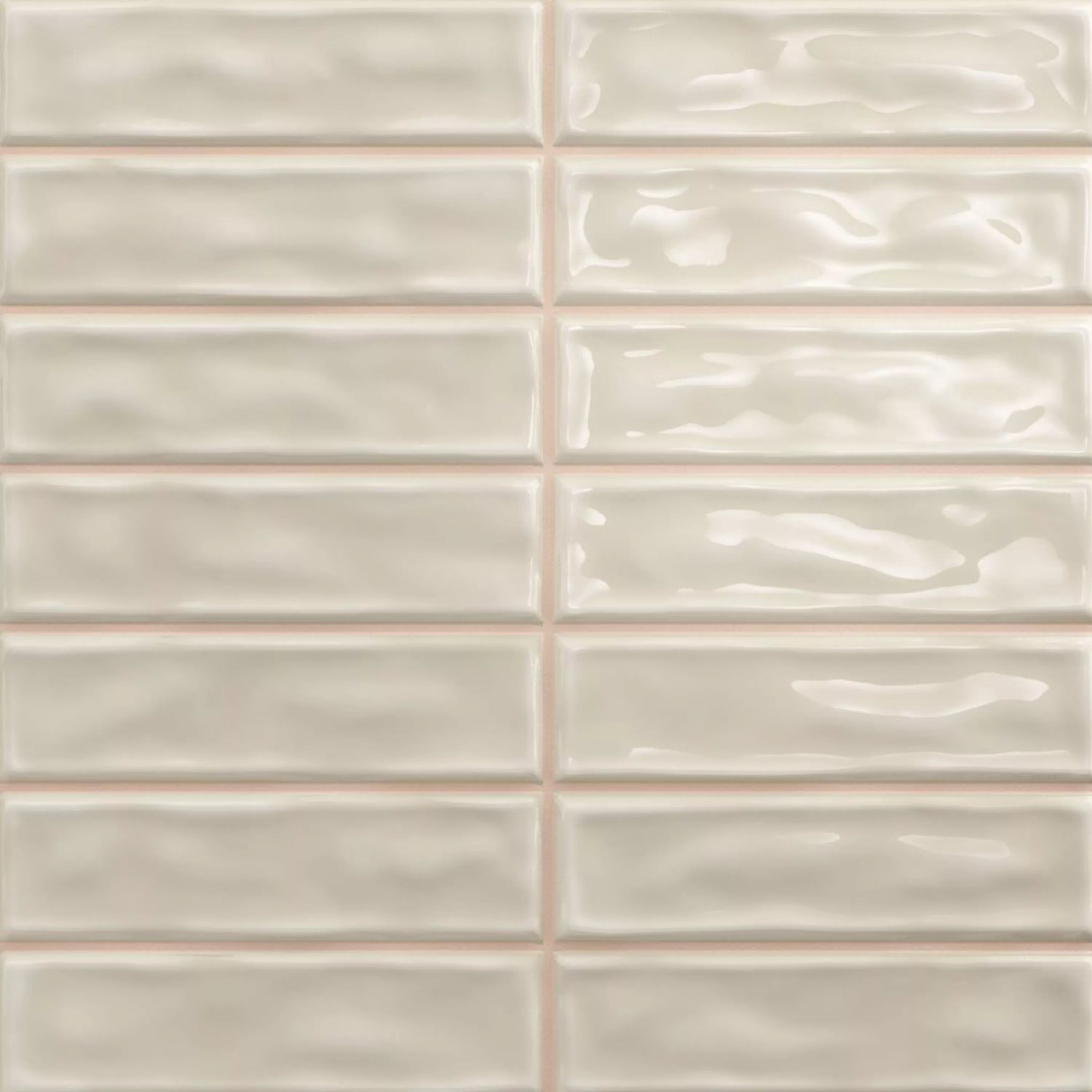 Prov Kakel Verbania Sticka Glänsande Korrugerad Beige 20x20cm