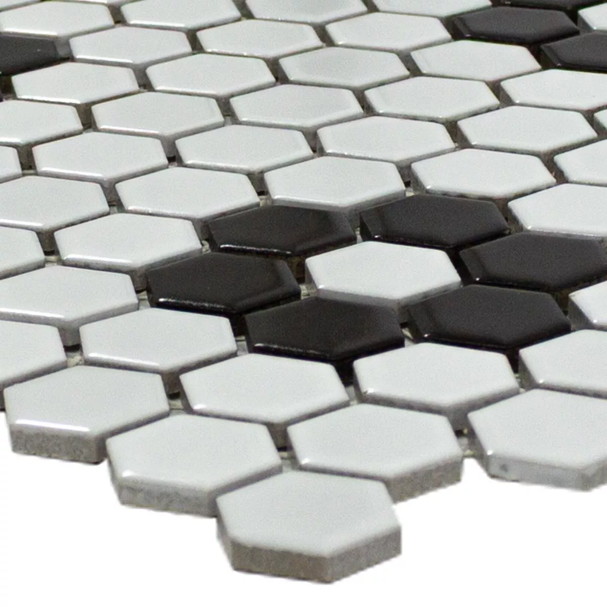 Mosaik Hexagon Osaka Svart Vit