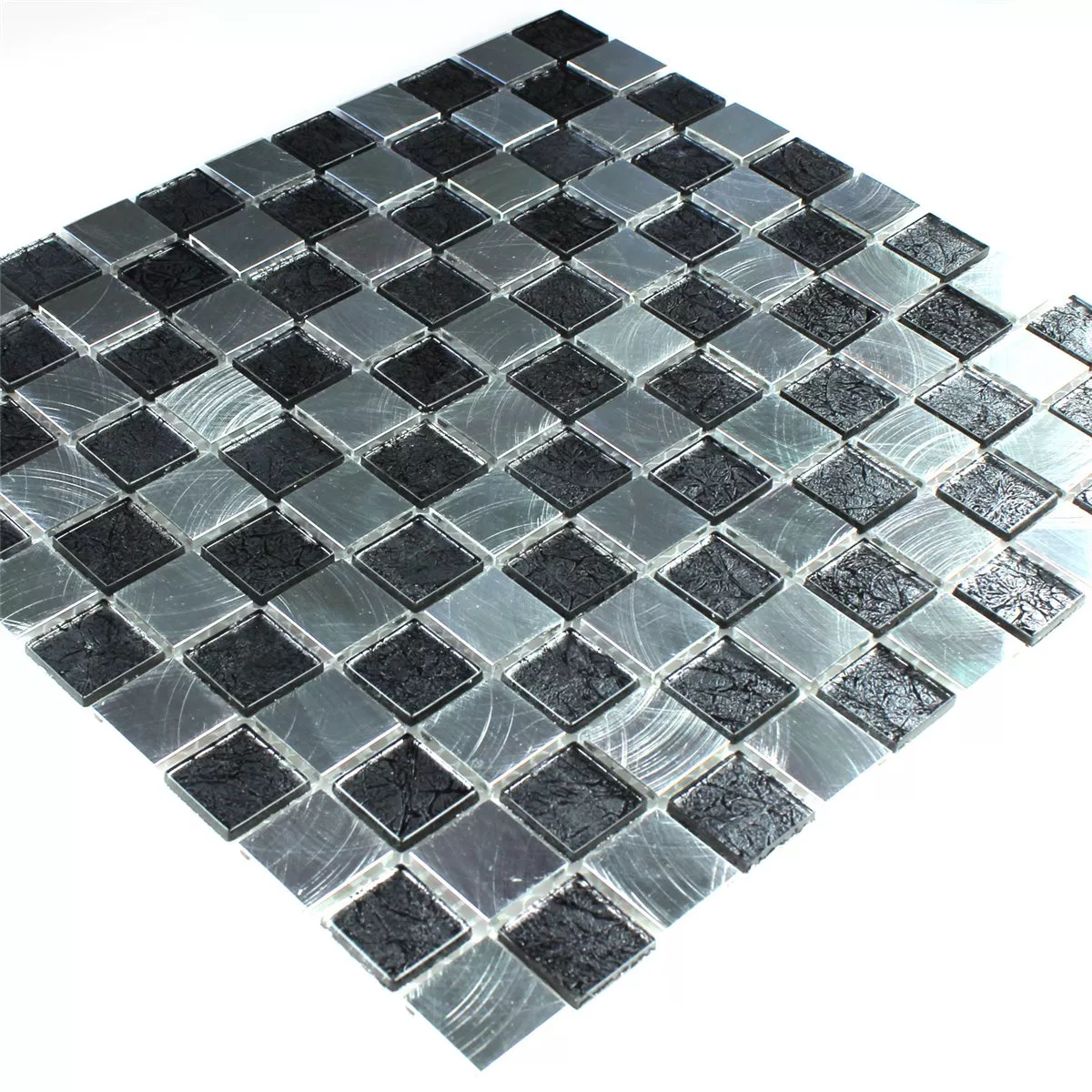 Prov Glas Aluminium Mosaik Schackbräde 