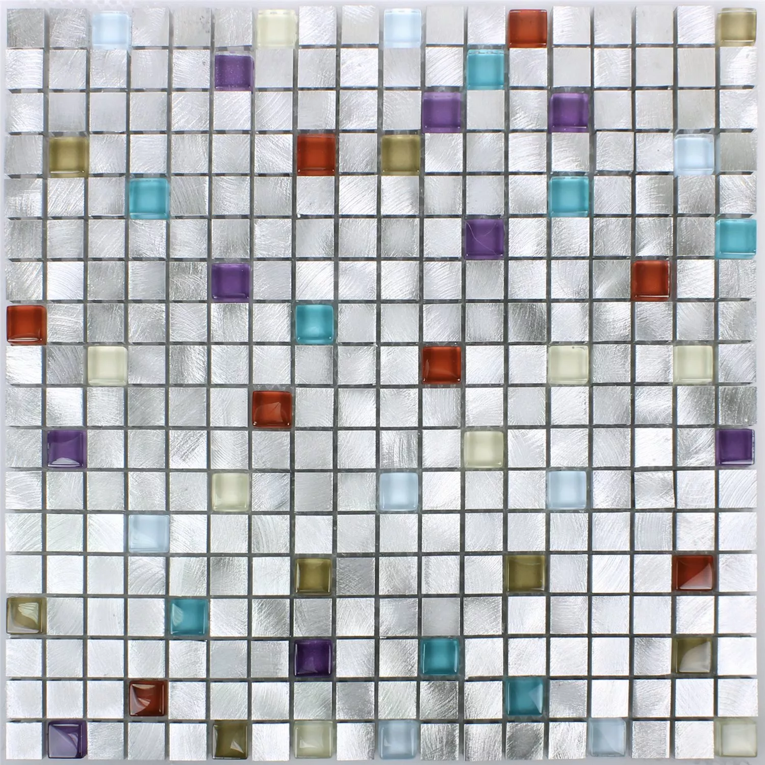 Mosaik Lissabon Aluminium Glas Mix Färgrik