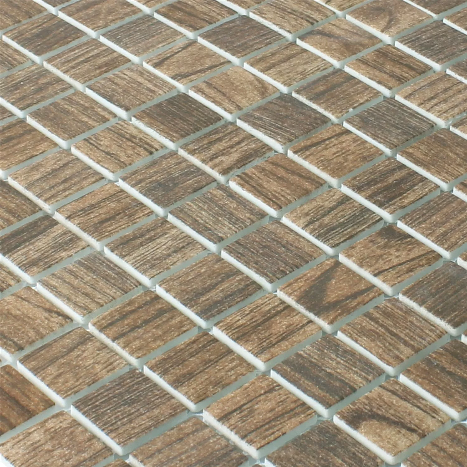 Mosaik Glas Valetta Trä Struktur Brun