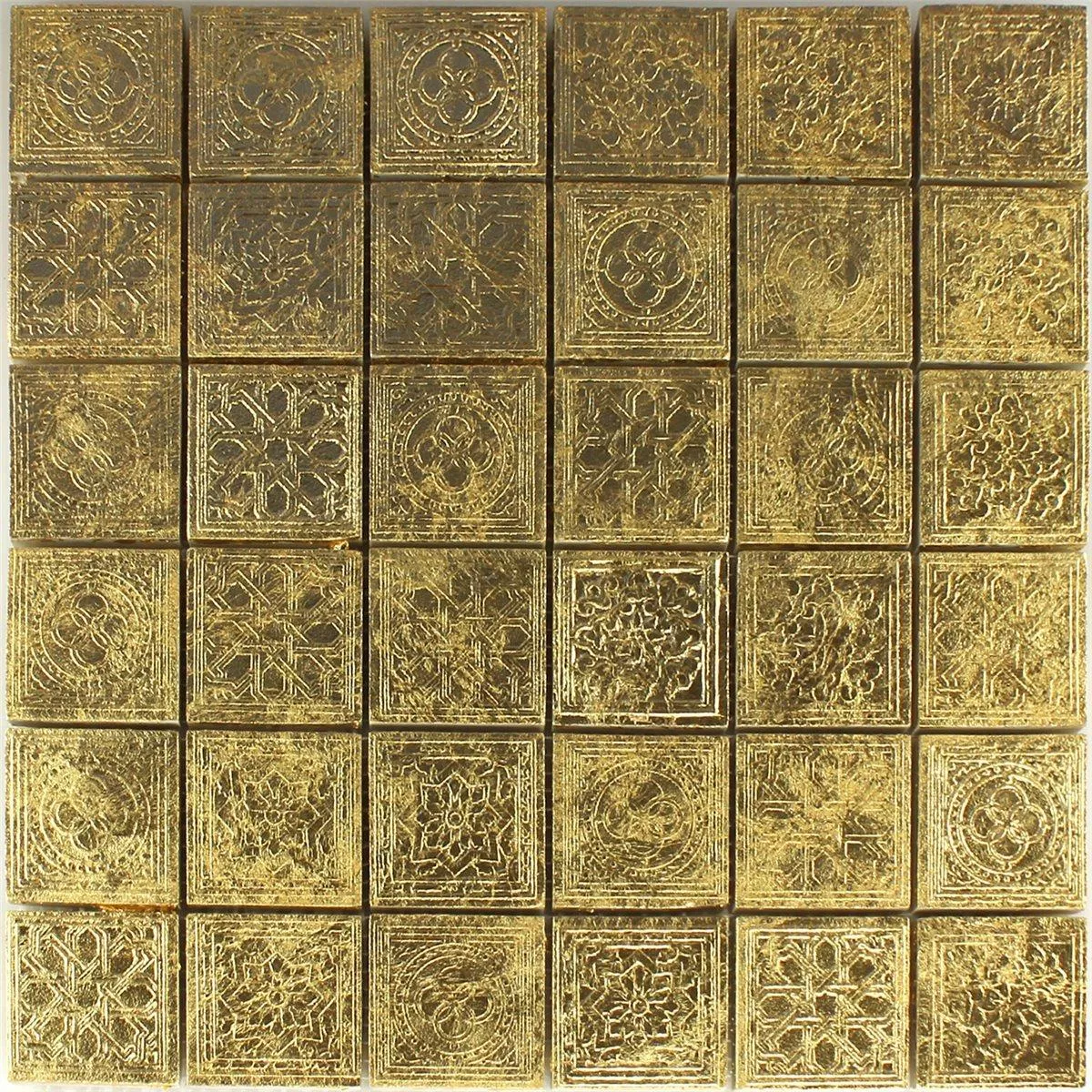 Mosaik Keramik Guld 48x48x10mm