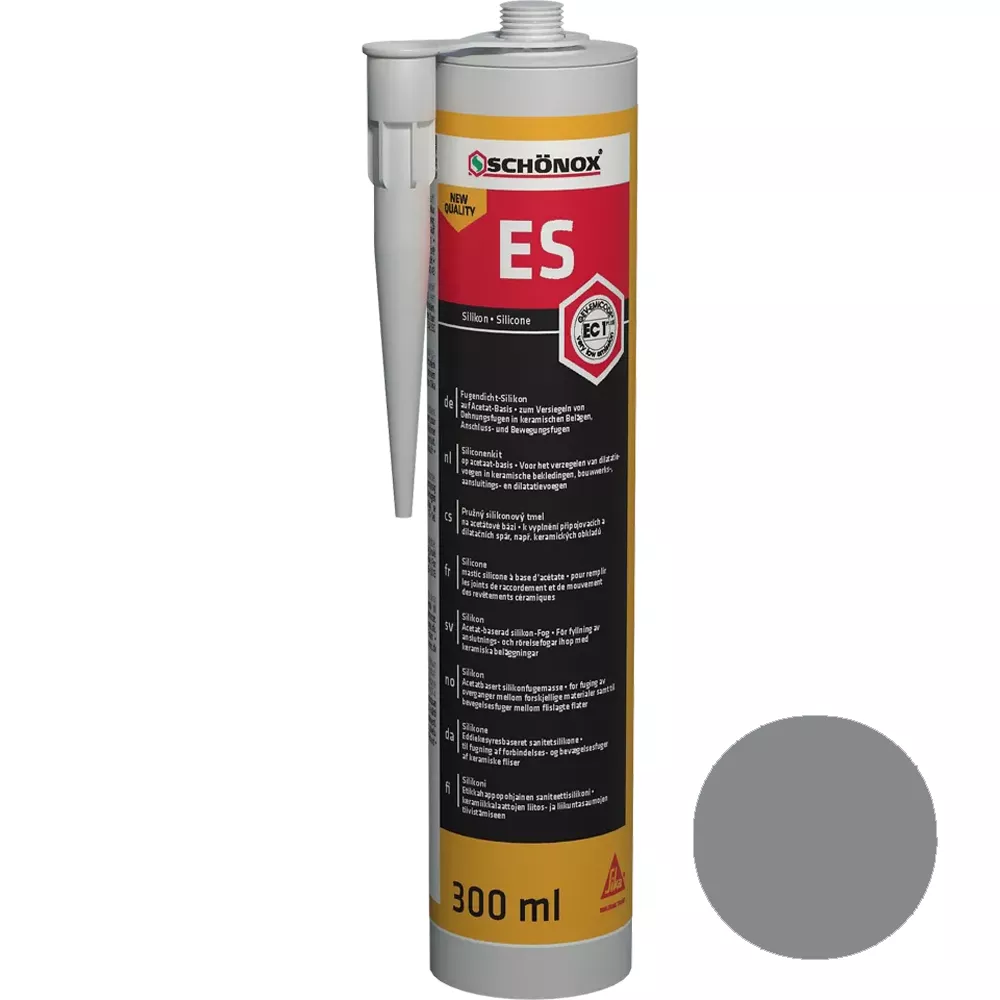 Schönox ES Platinumgrå silikonfogmassa (300 ml)