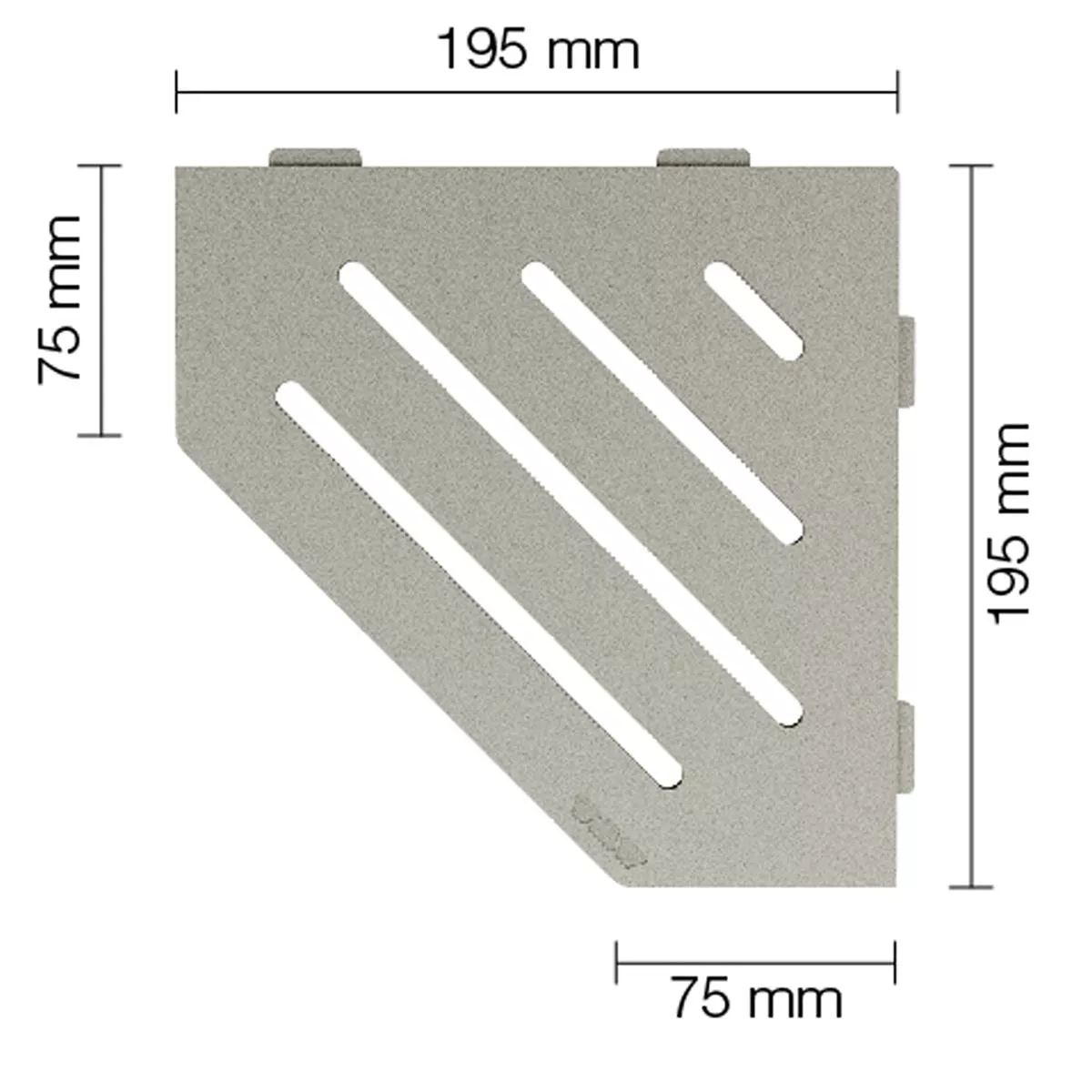 Vägghylla duschhylla Schlüter 5-hörnig 19,5x19,5cm Wave Grey