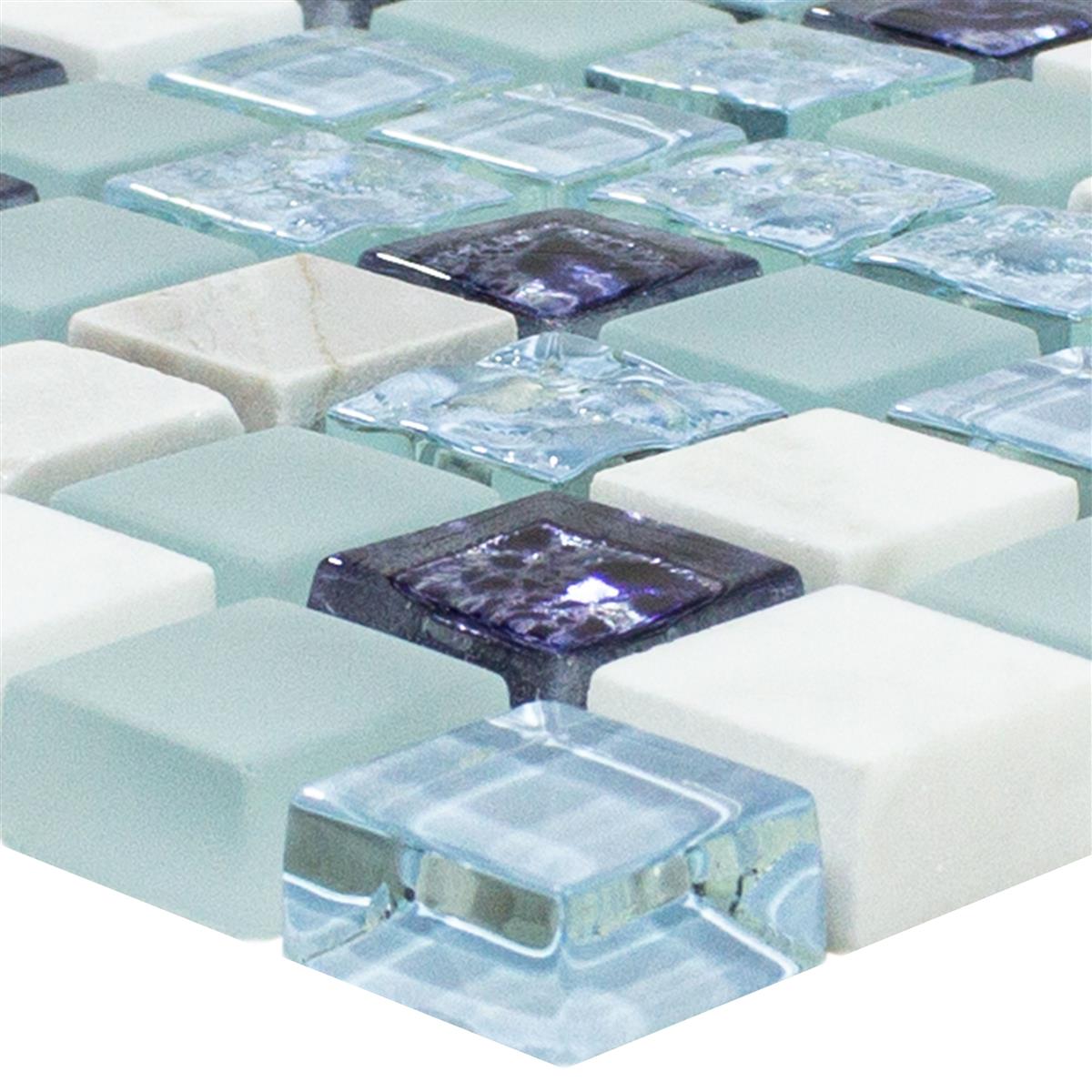 Glasmosaik Plattor Lexington Glas Material Mix Blå