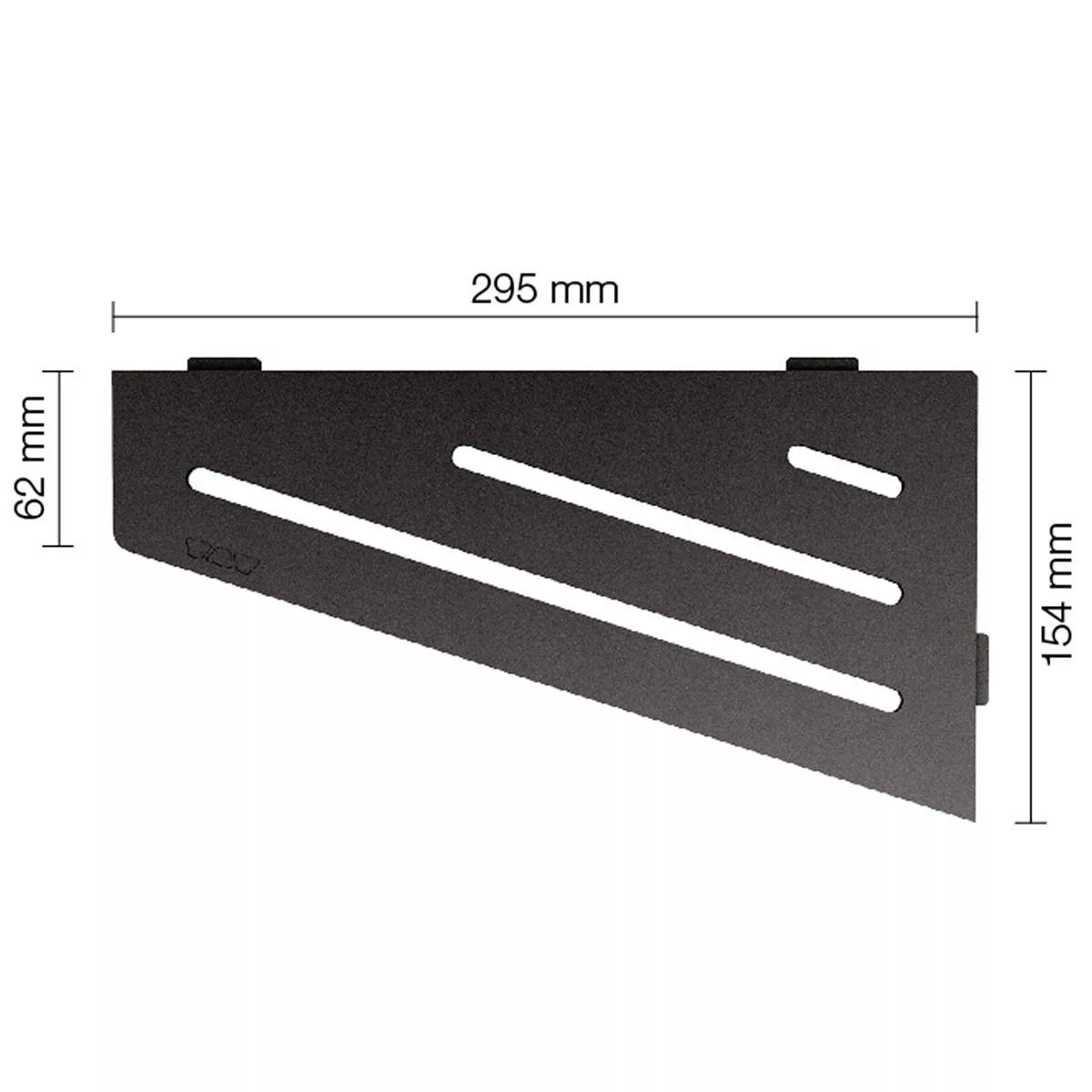 Vägghylla duschhylla Schlüter kvadratisk 15,4x29,5cm våg antracit