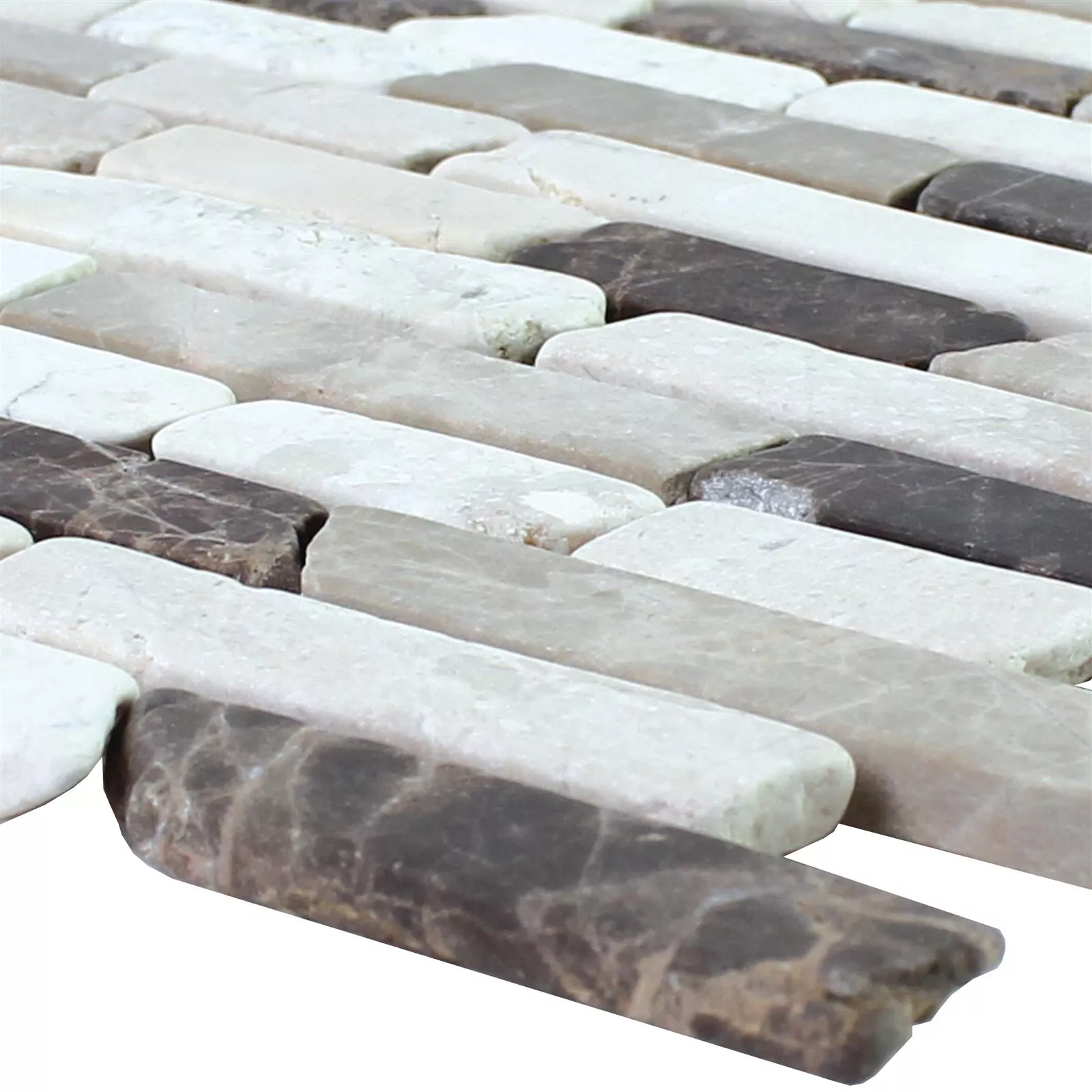 Marmor Natursten Mosaik Rocky Brun Beige Marmor Natursten Mosaik Rocky Brun Beige