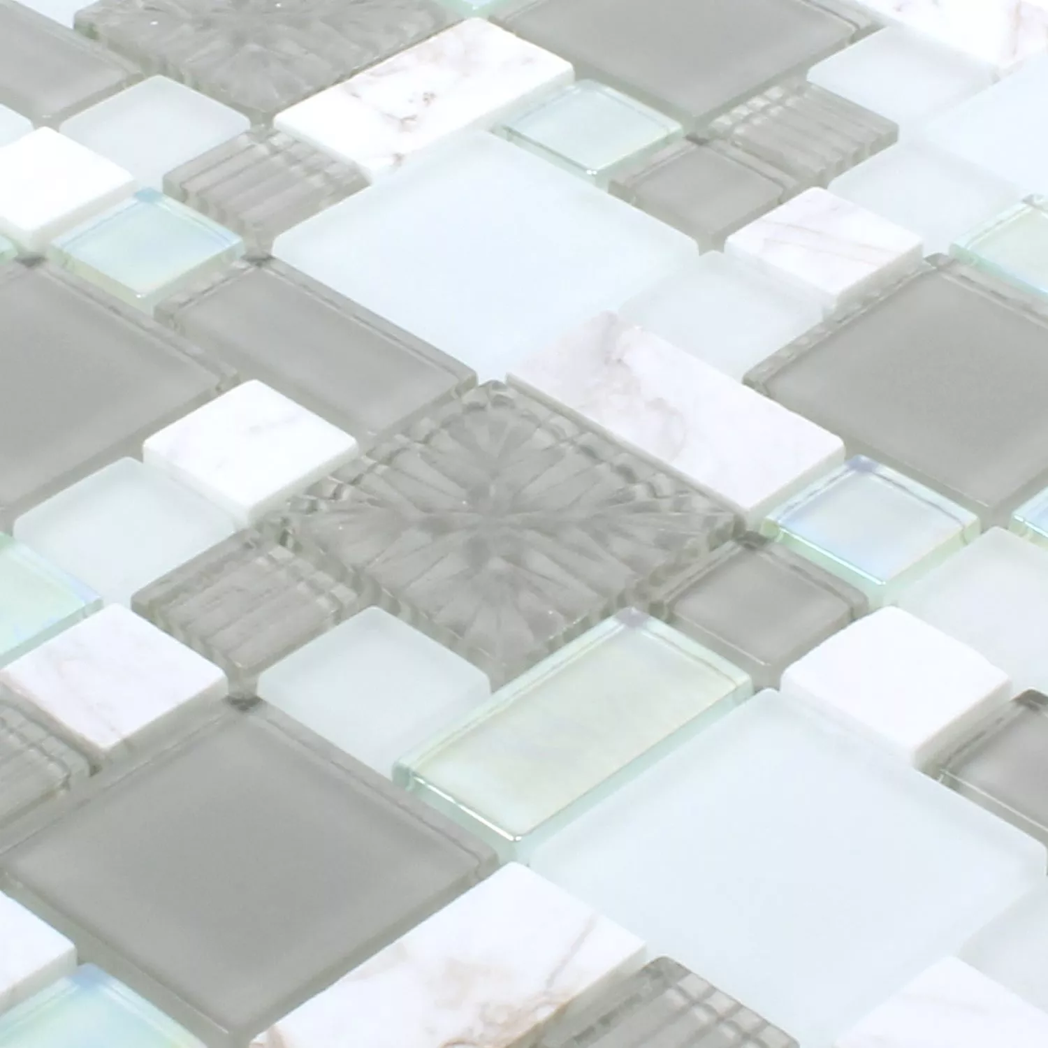 Mosaik Norderney Glas Natursten Mix