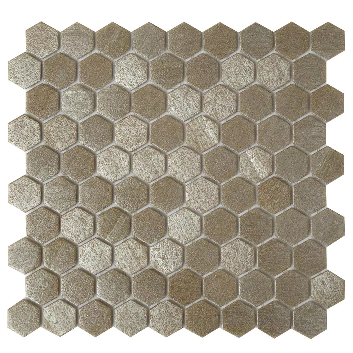 Glasmosaik Plattor Trend-Vi Hexagon 2120 Ljusbrun