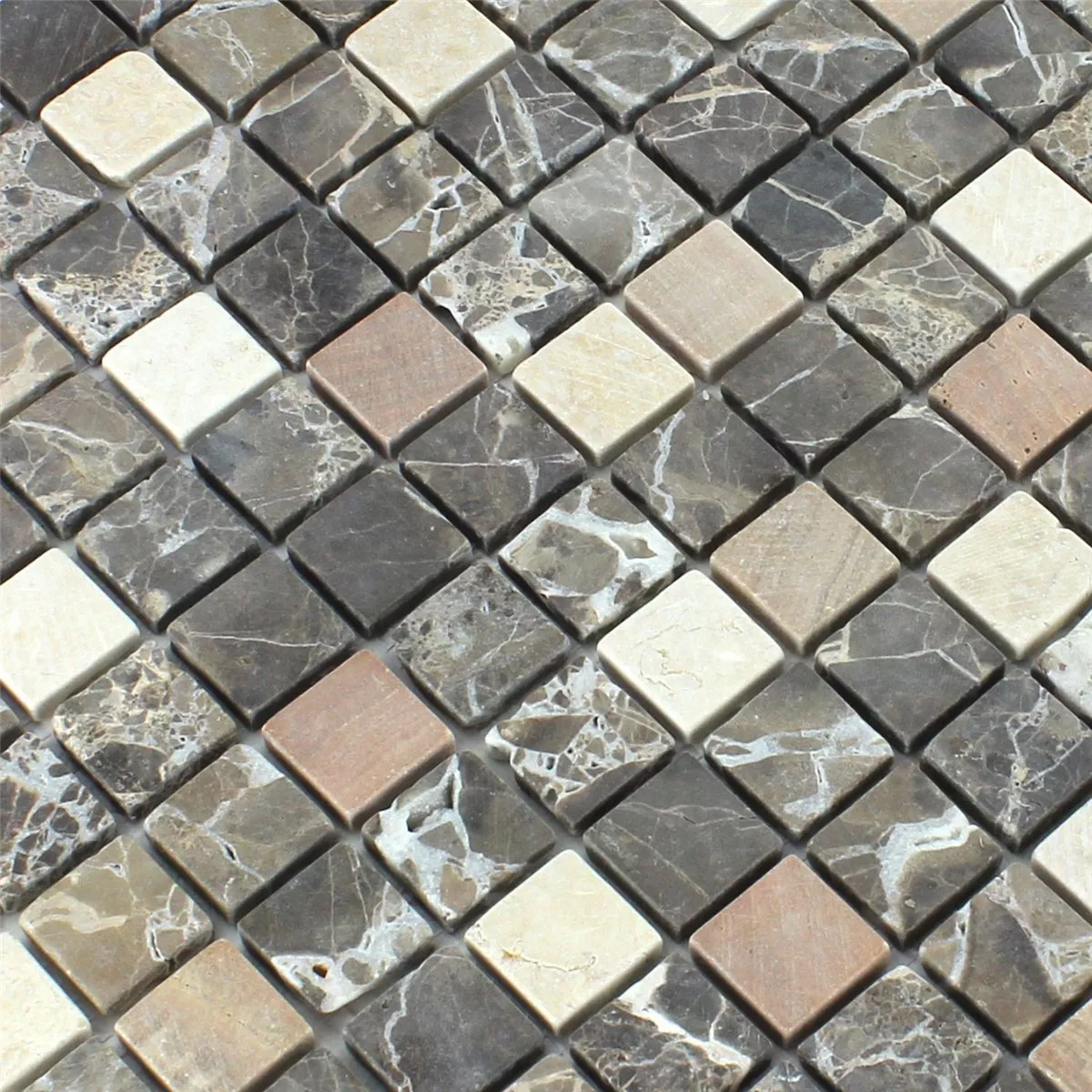 Mosaik Marmor Brun 23x23x7mm