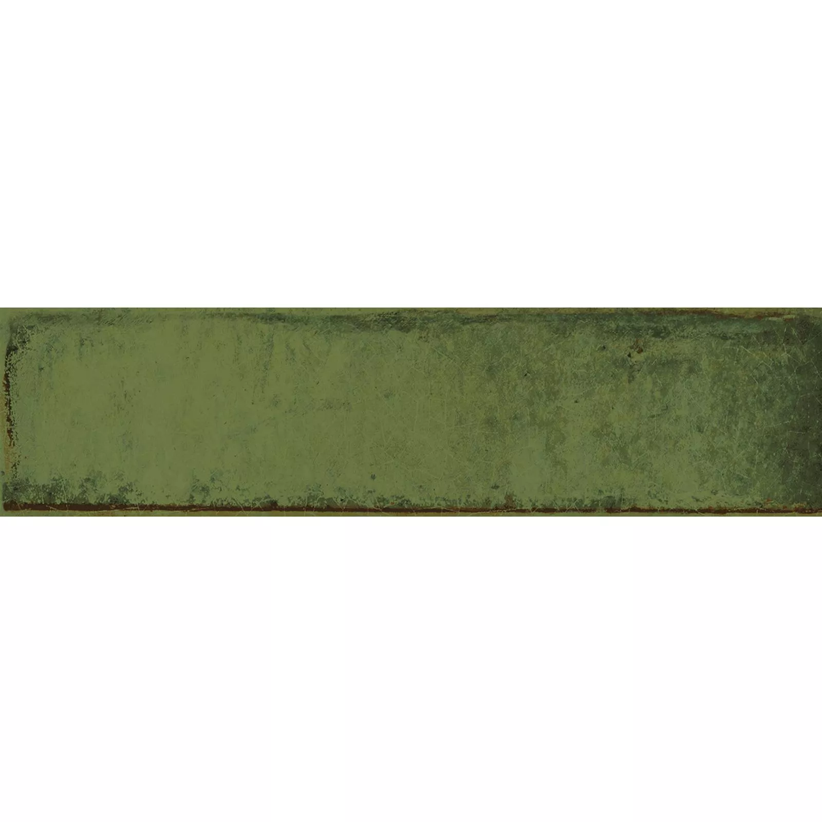 Kakel Maestro Korrugerad Glänsande Olivgrön 7,5x30cm