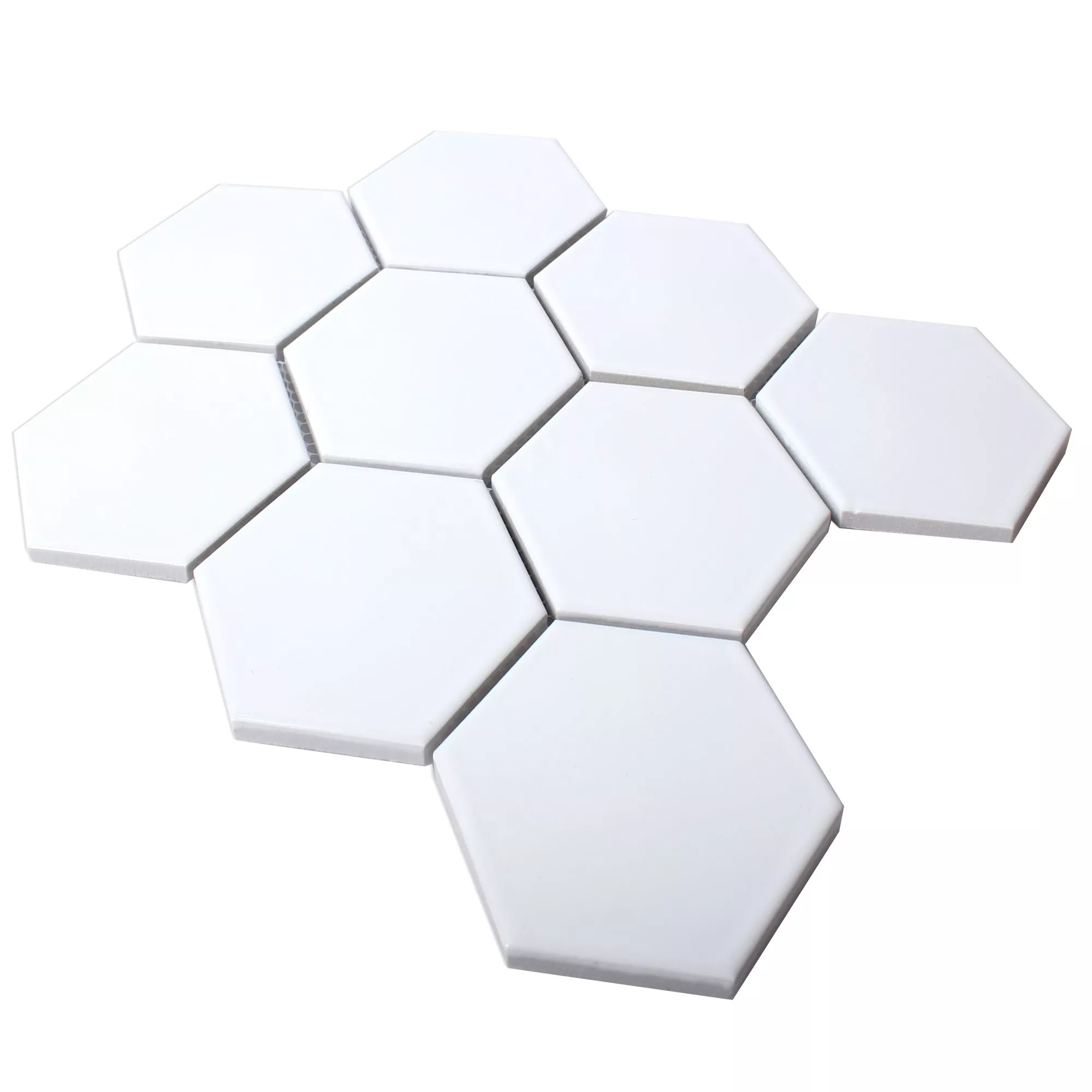 Keramik Mosaik Hexagon Salamanca Vit Matt H95