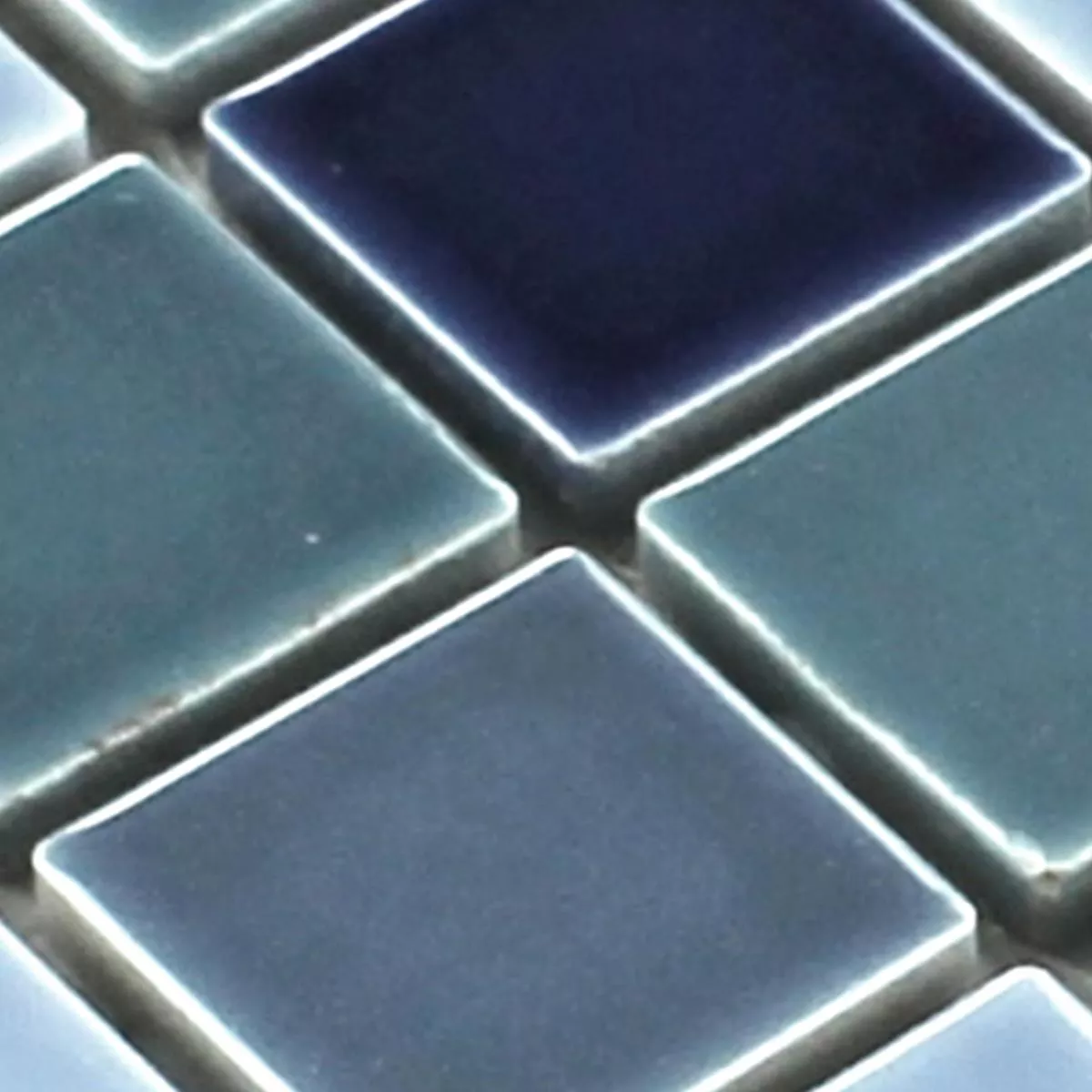 Prov Mosaik Keramik Blå Mix Glänsande