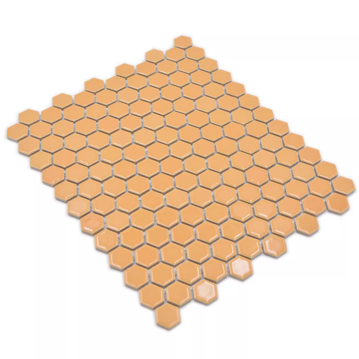 Keramikmosaik Salomon Hexagon Ockra Apelsin H23