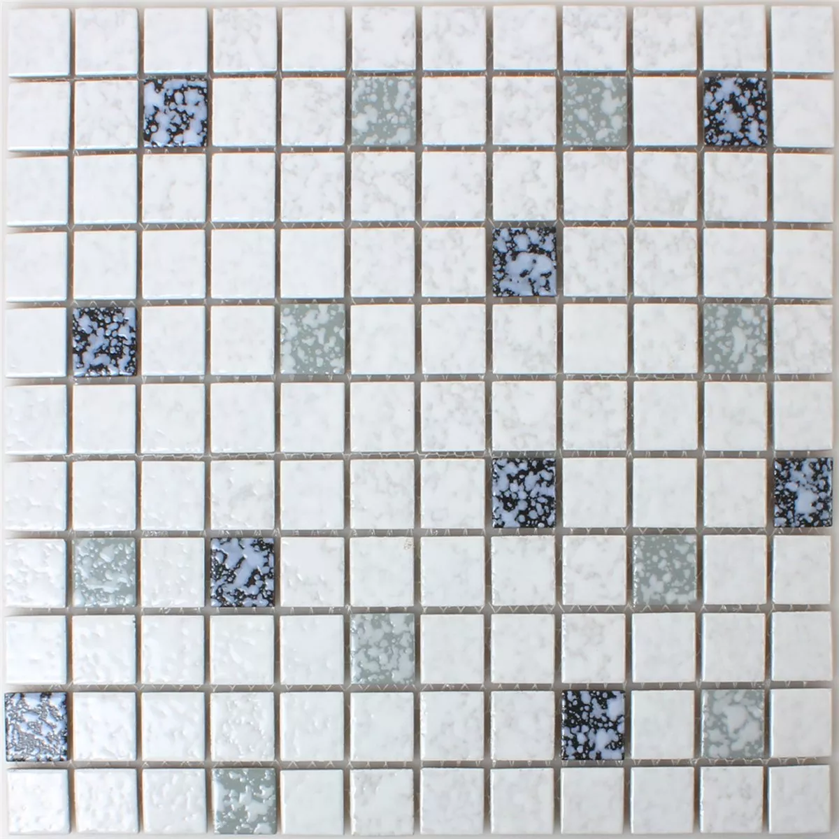 Prov Mosaik Keramik Vit Svart Hamrad