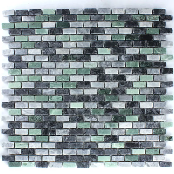 Prov Mosaik Marmor Brick Jade Svart Grön