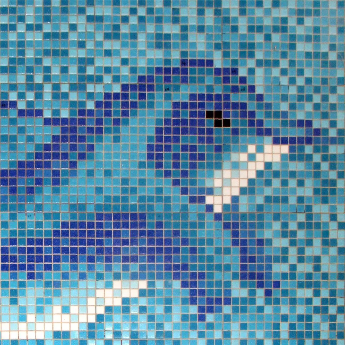 Simbassäng Mosaik Delphin Klistra På Papper