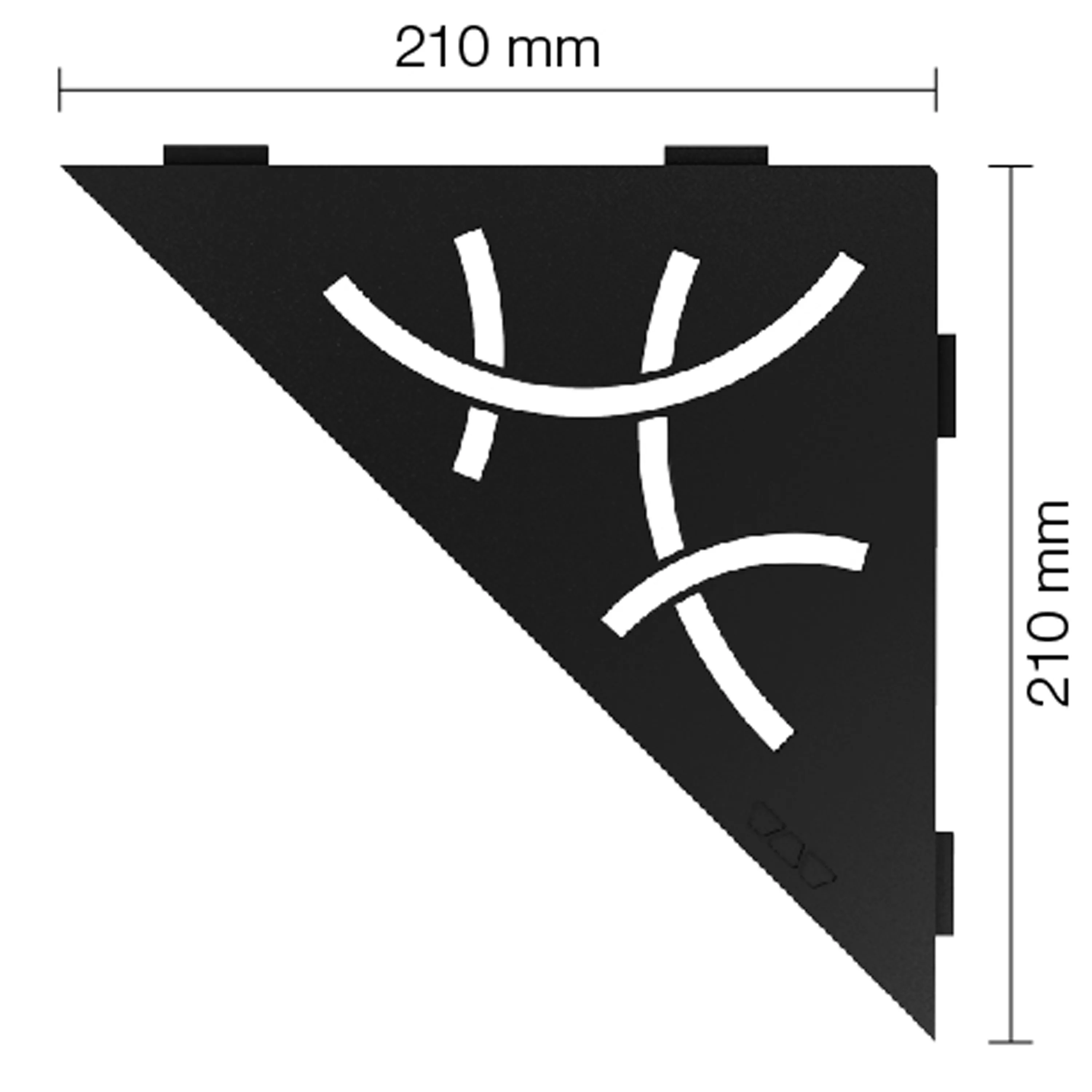 Schlüter vägghylla triangel 21x21cm Curve grafitsvart matt