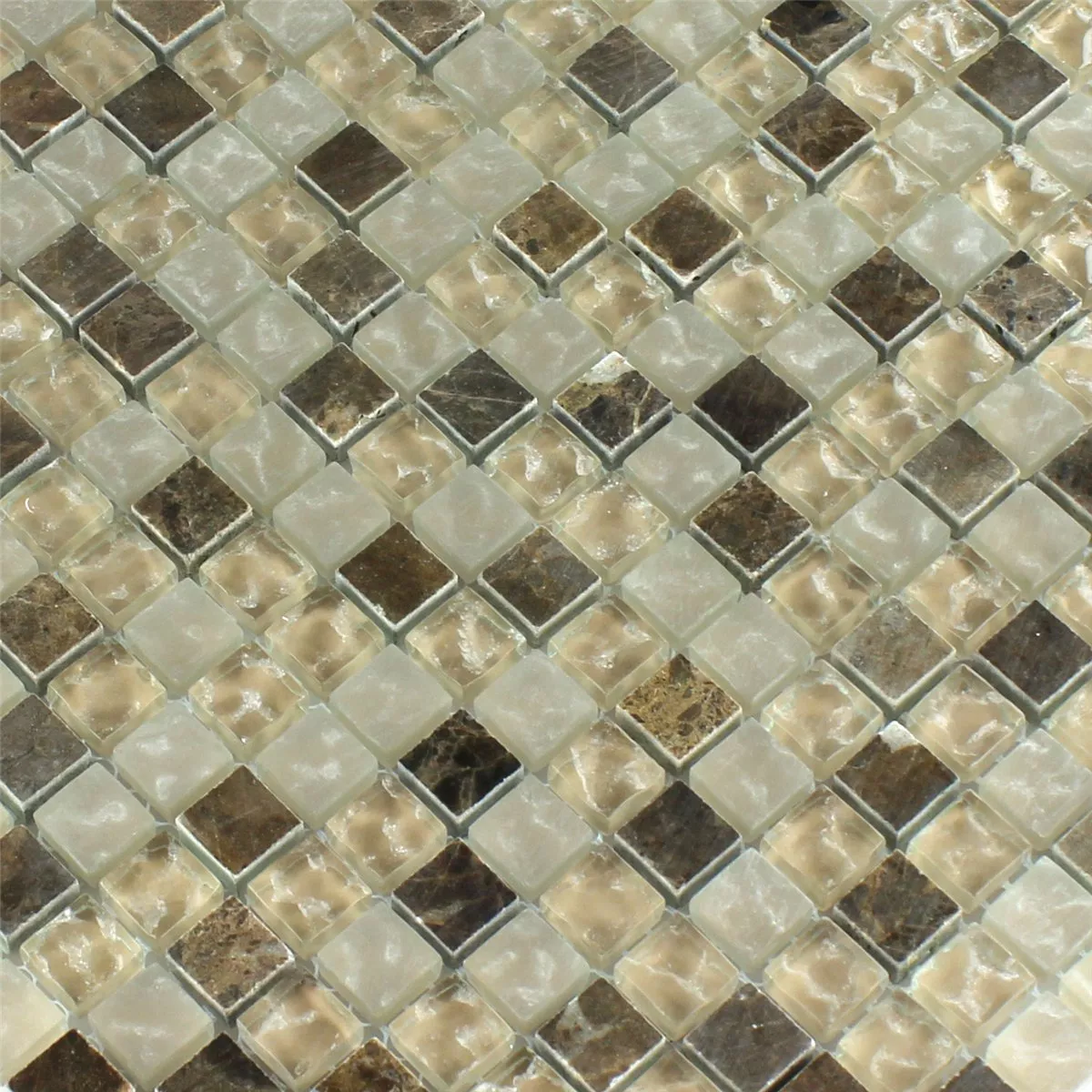 Mosaik Glas Marmor Quebeck Brun