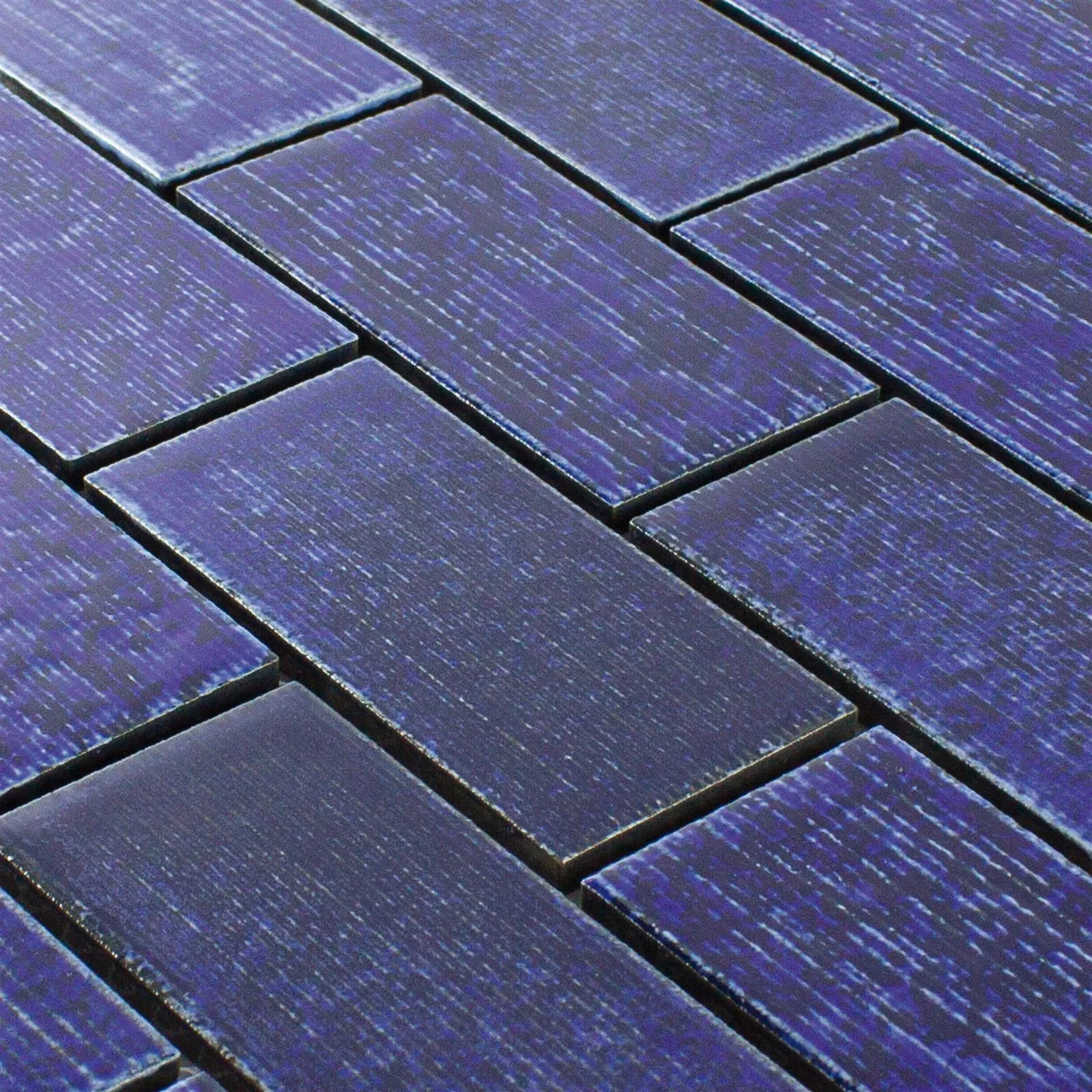 Prov Keramik Mosaik Bangor Glänsande Blå Rektangel