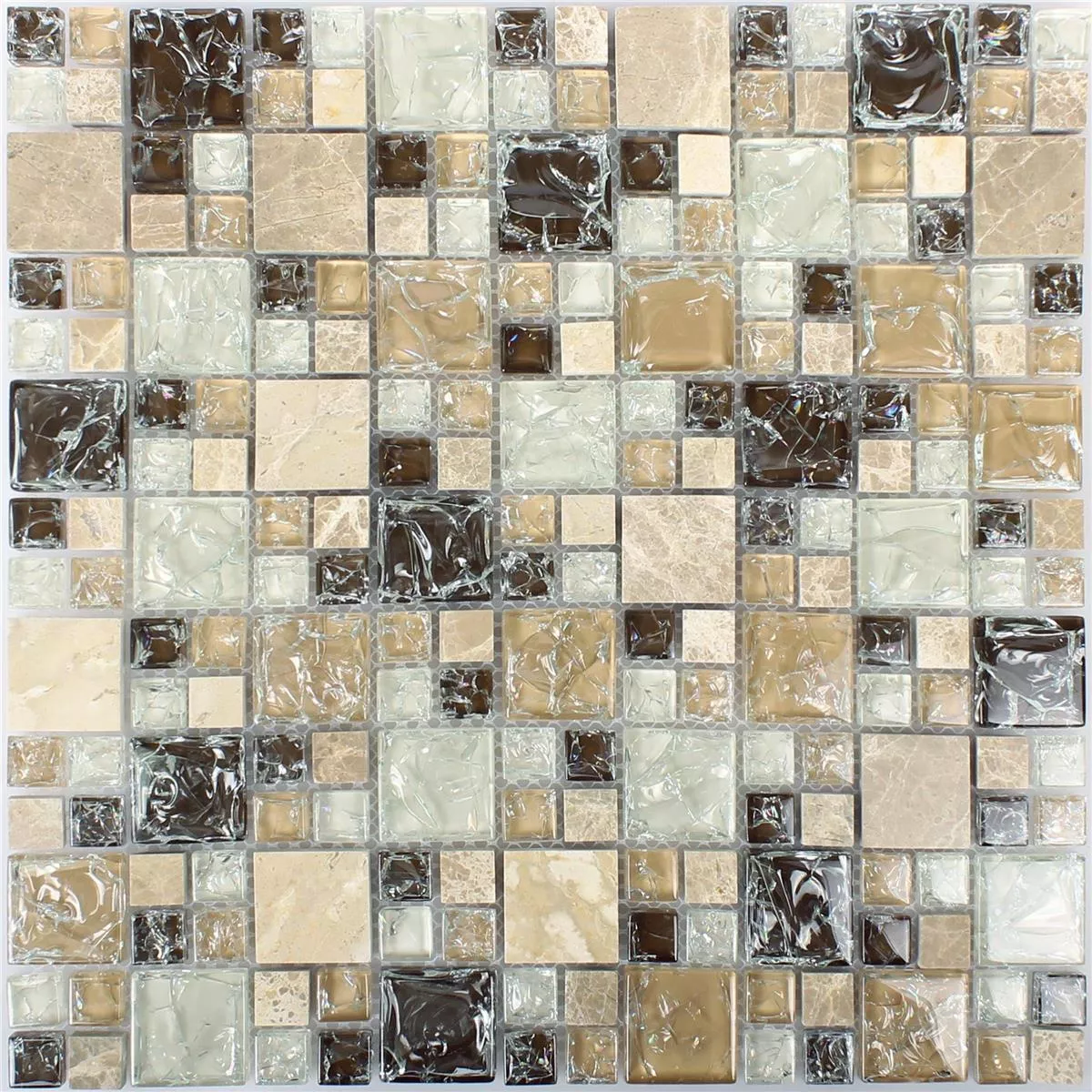 Mosaik Glas Natursten Malawi Emperador 2 Mix