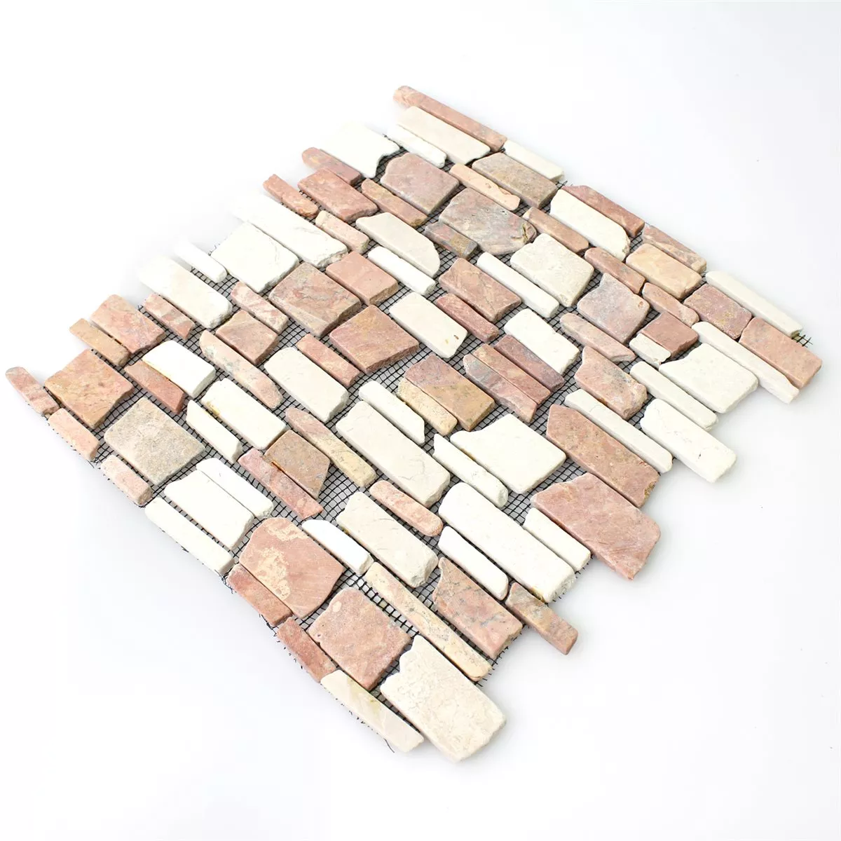 Prov Mosaik Marmor Natursten Brick Biancone Rosso