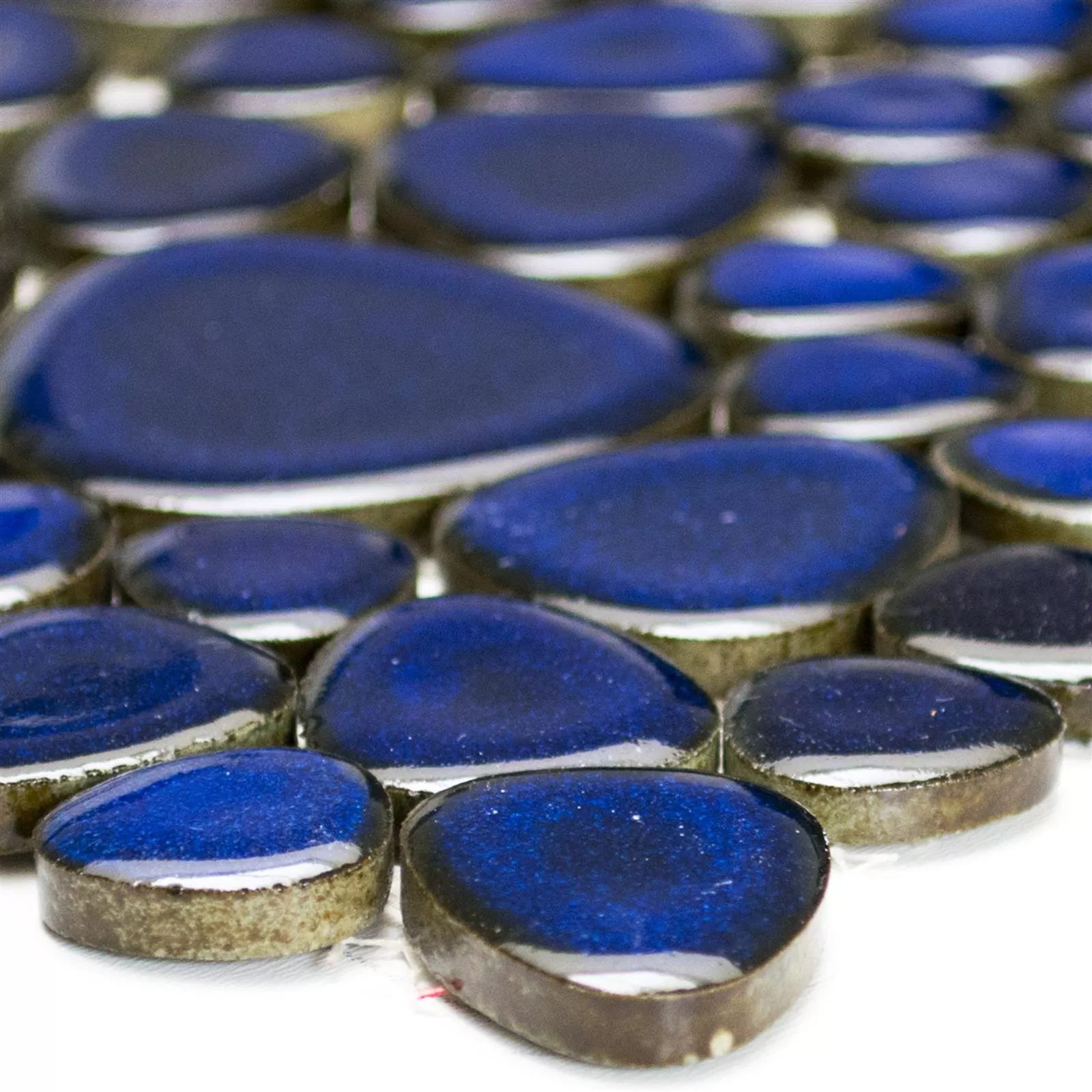Mosaik Keramik Småsten Optik Mörkblå