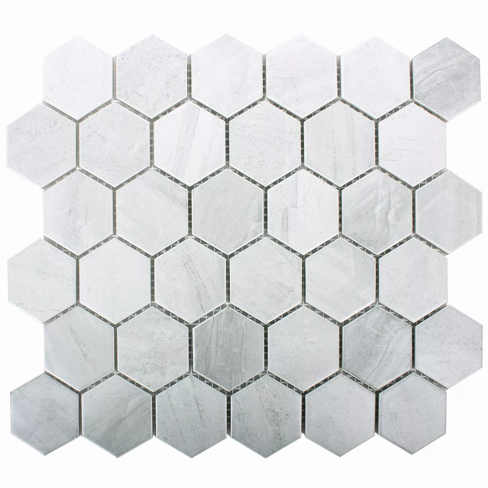 Keramik Betongoptik Mosaik Shepherd Hexagon Grå