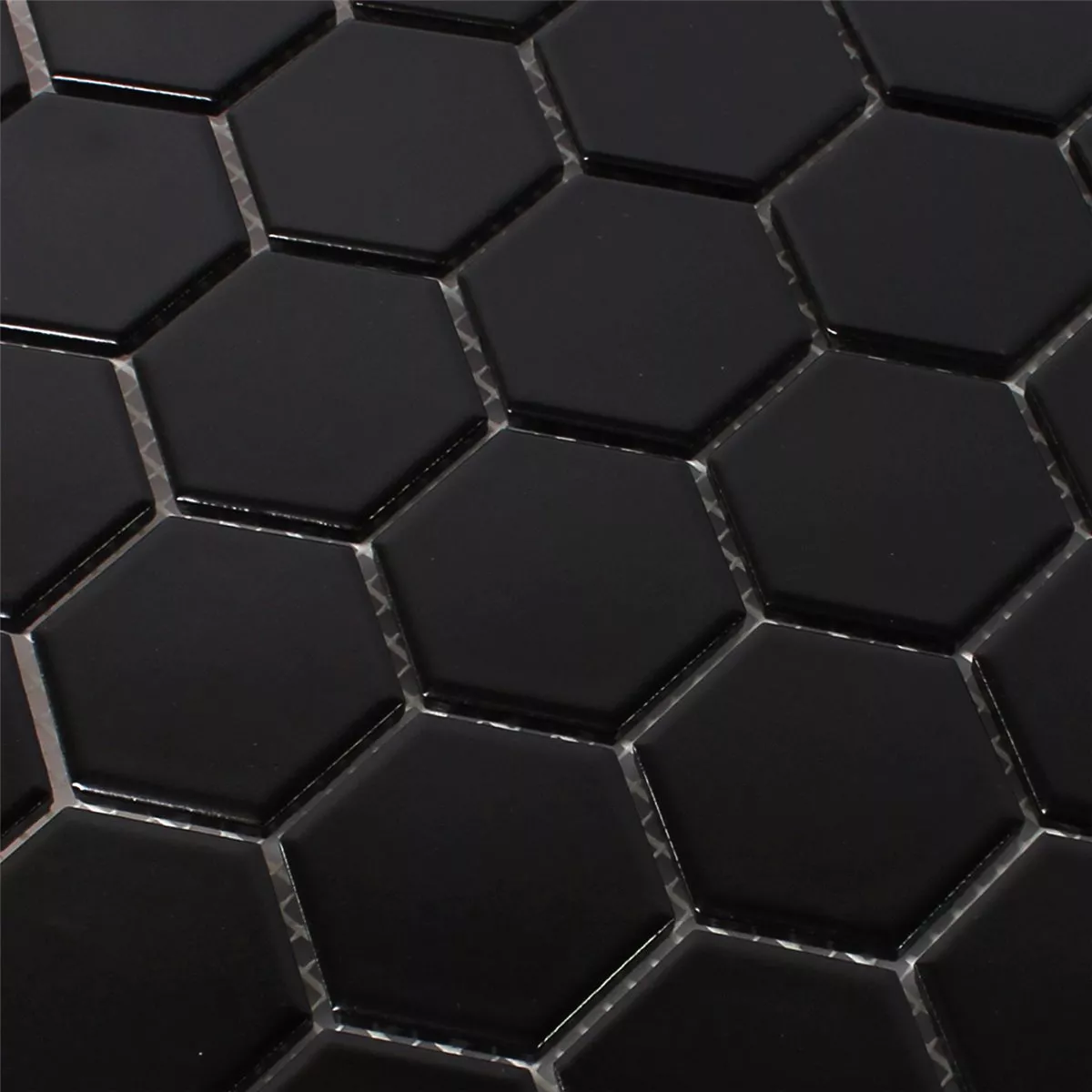 Prov Mosaik Keramik Hexagon Svart Matt