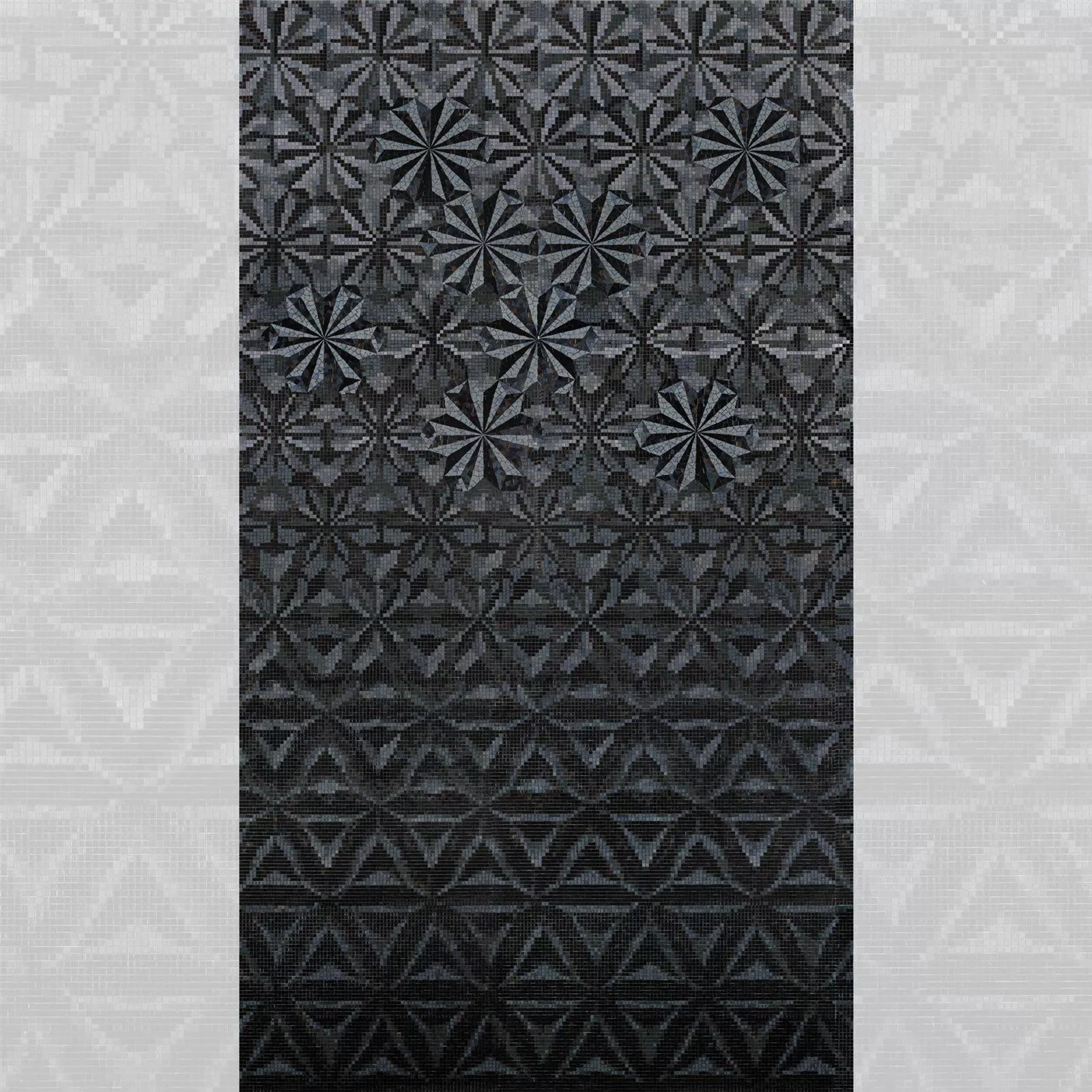 Glasmosaik Bild Magicflower Black 110x240cm