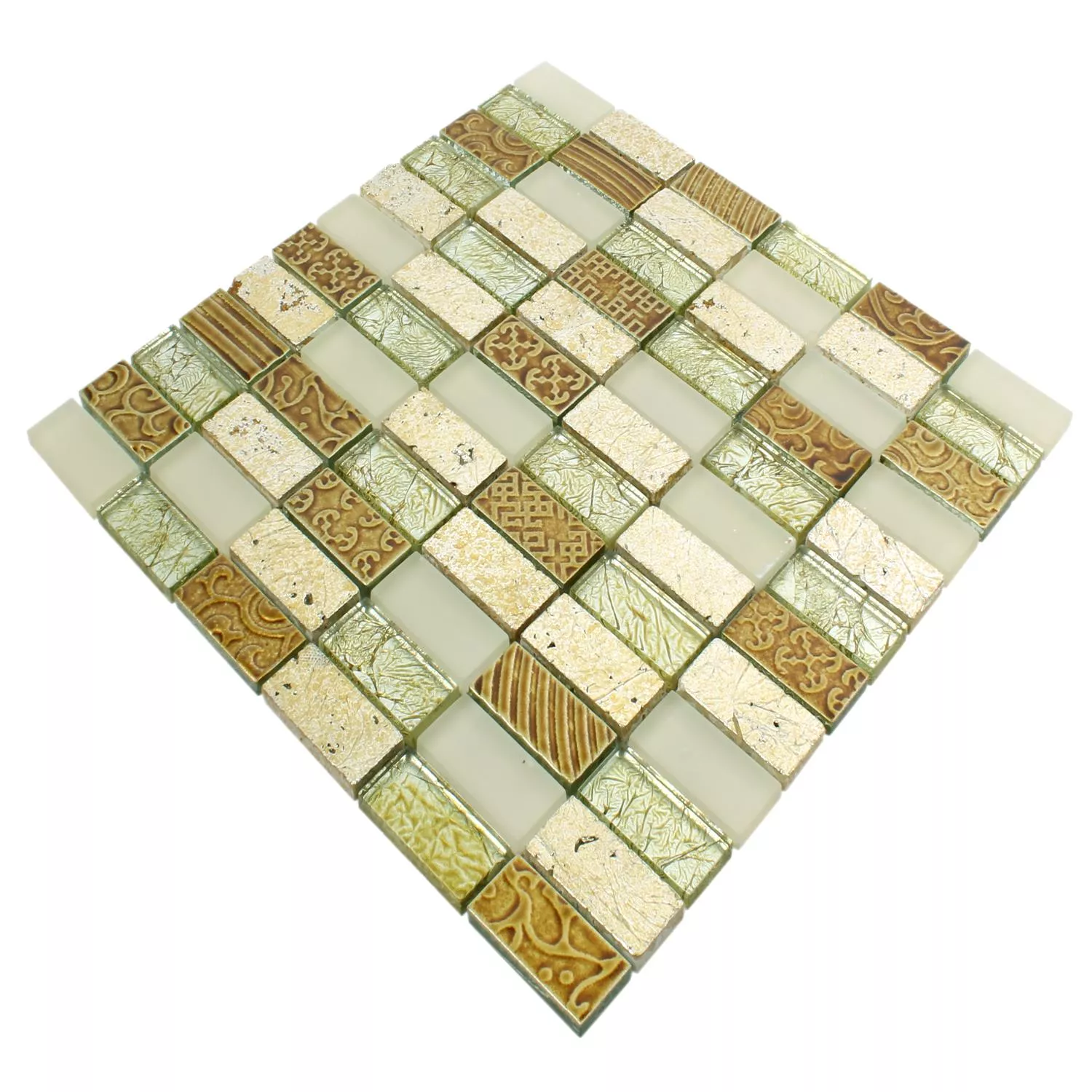 Mosaik Glas Natursten Piroshka Gold